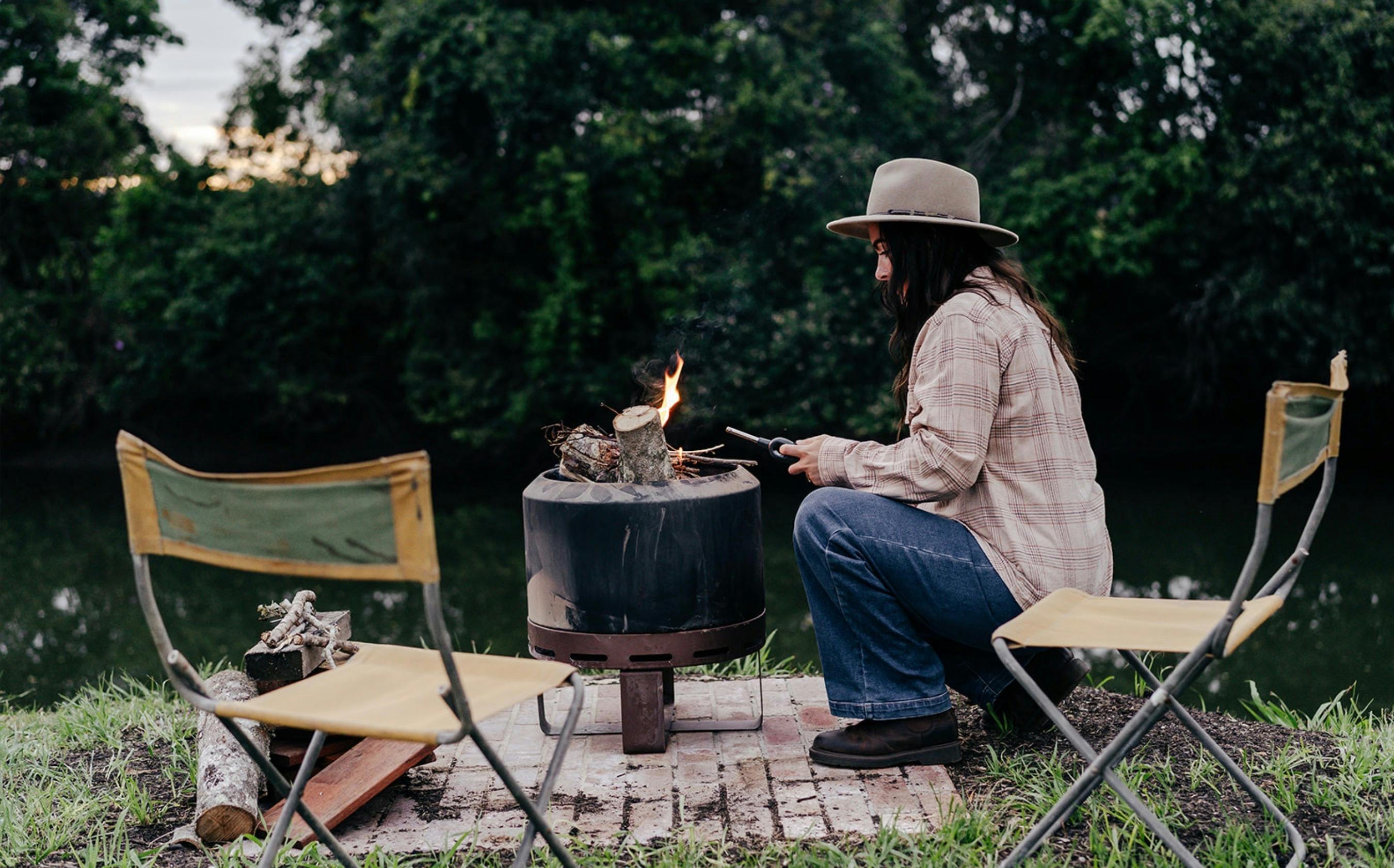 Fire pit on the river