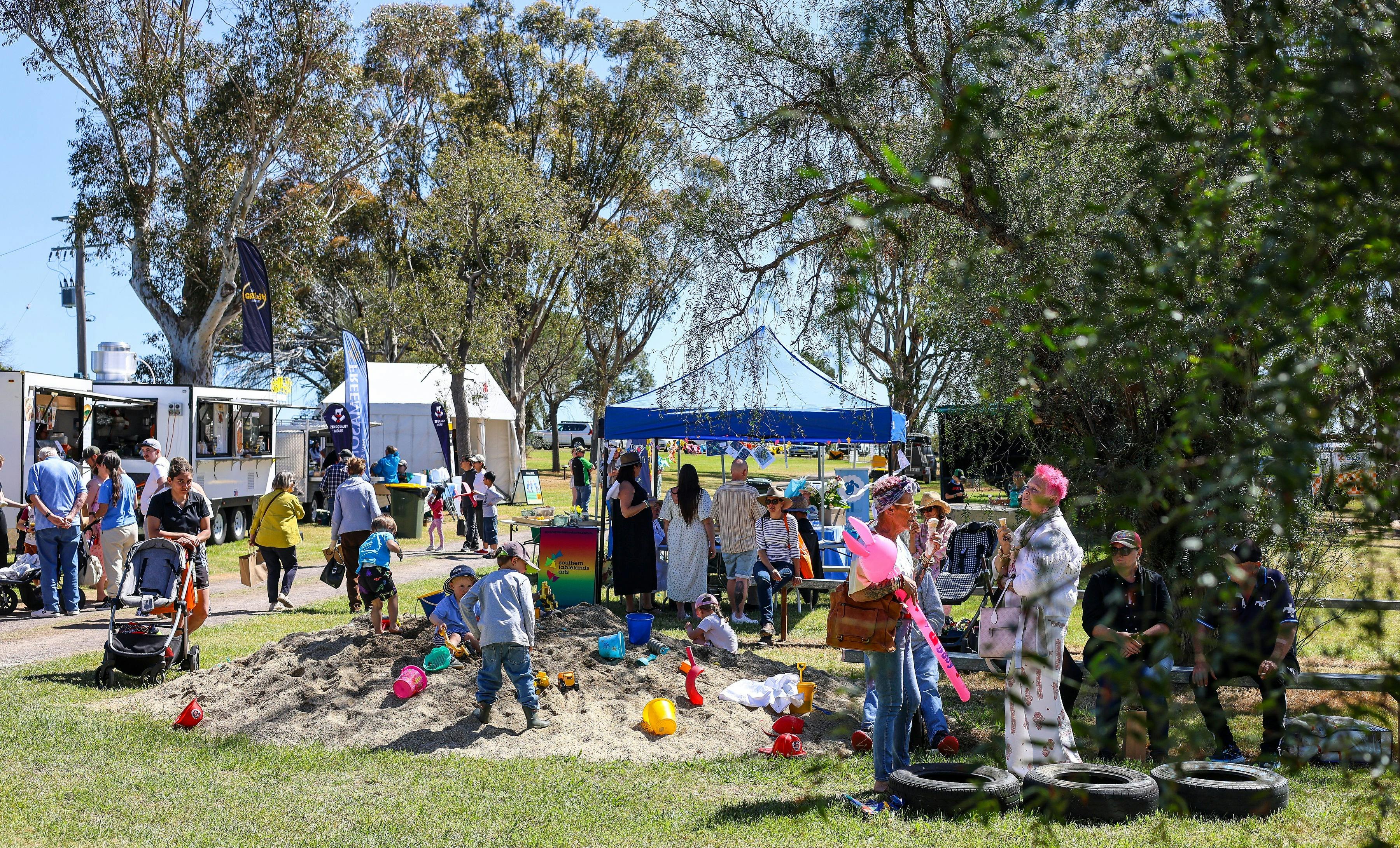 A free sandpit for the kids, mini obstacle course and activity area.