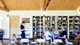 Restaurant interior and shop