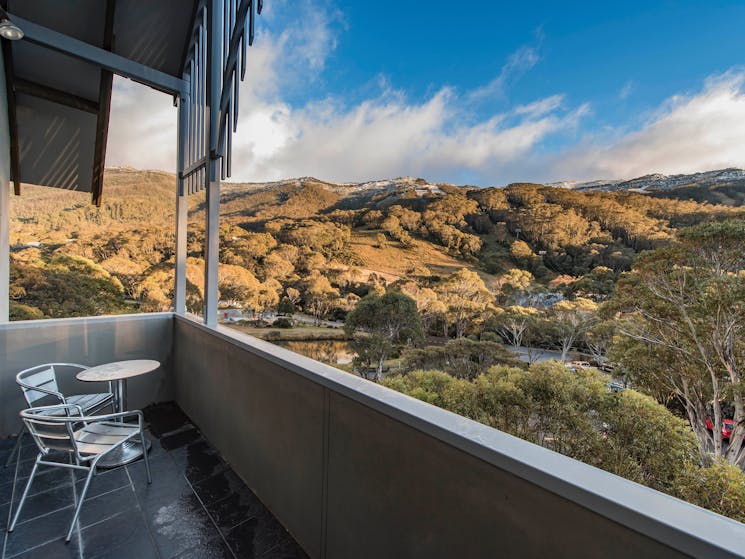 Balcony overlooking the ski slopes of Thredbo