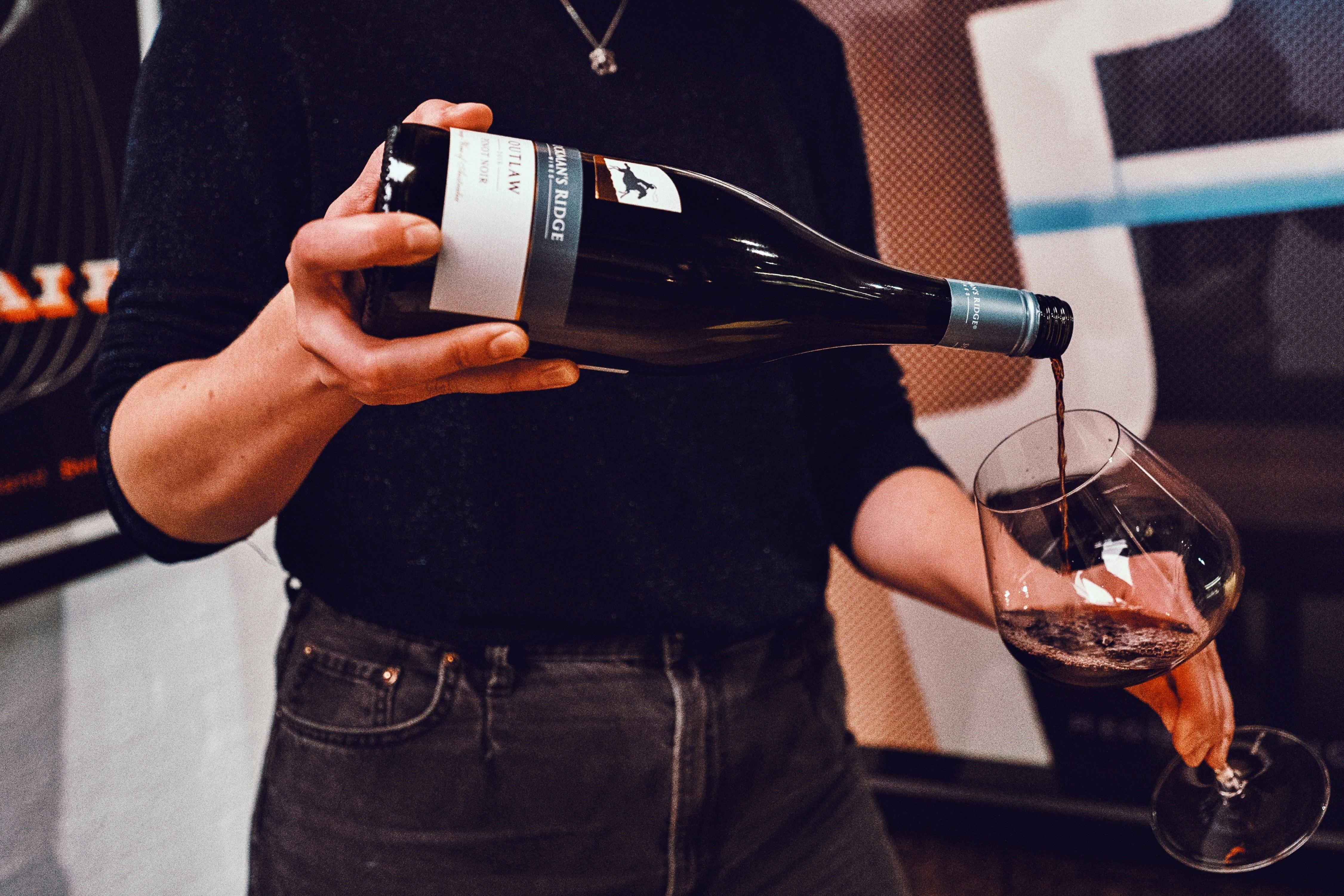 Lisa our sommelier pouring our special NSW Pinot Noir.