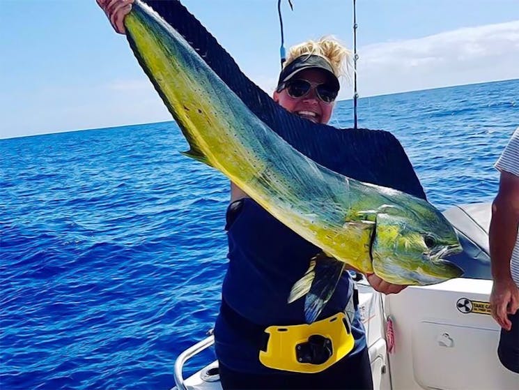 Epic Mahi Mahi catch off Yamba with Yamba Fishing and Charters.