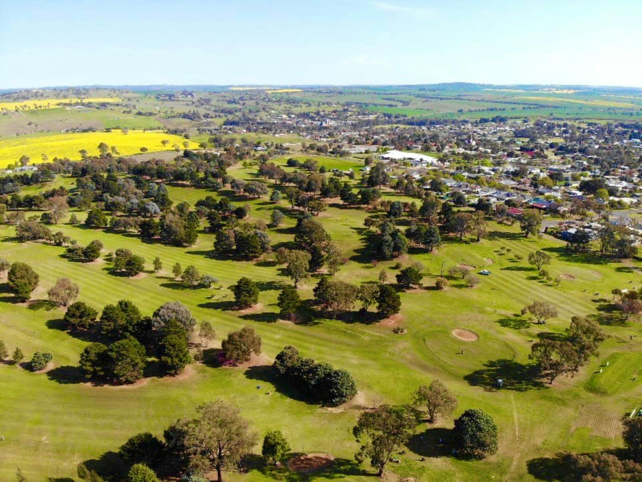 Aerial view of Harden golf course
