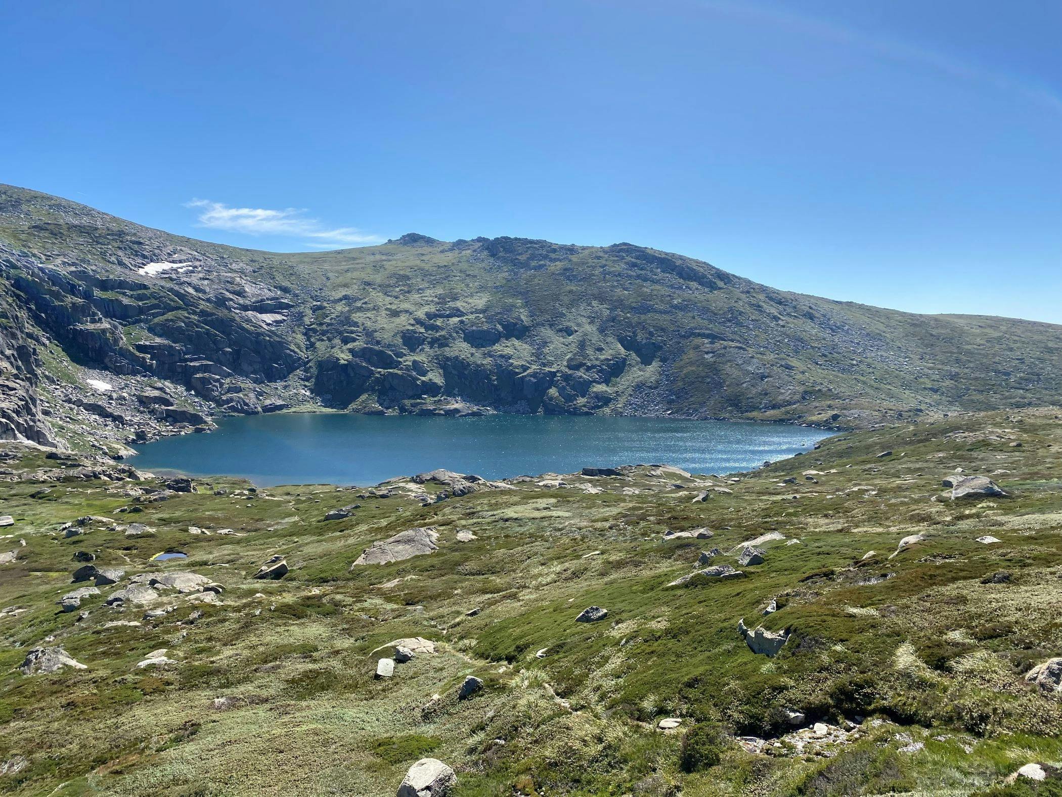 Blue Lake in mountain setting