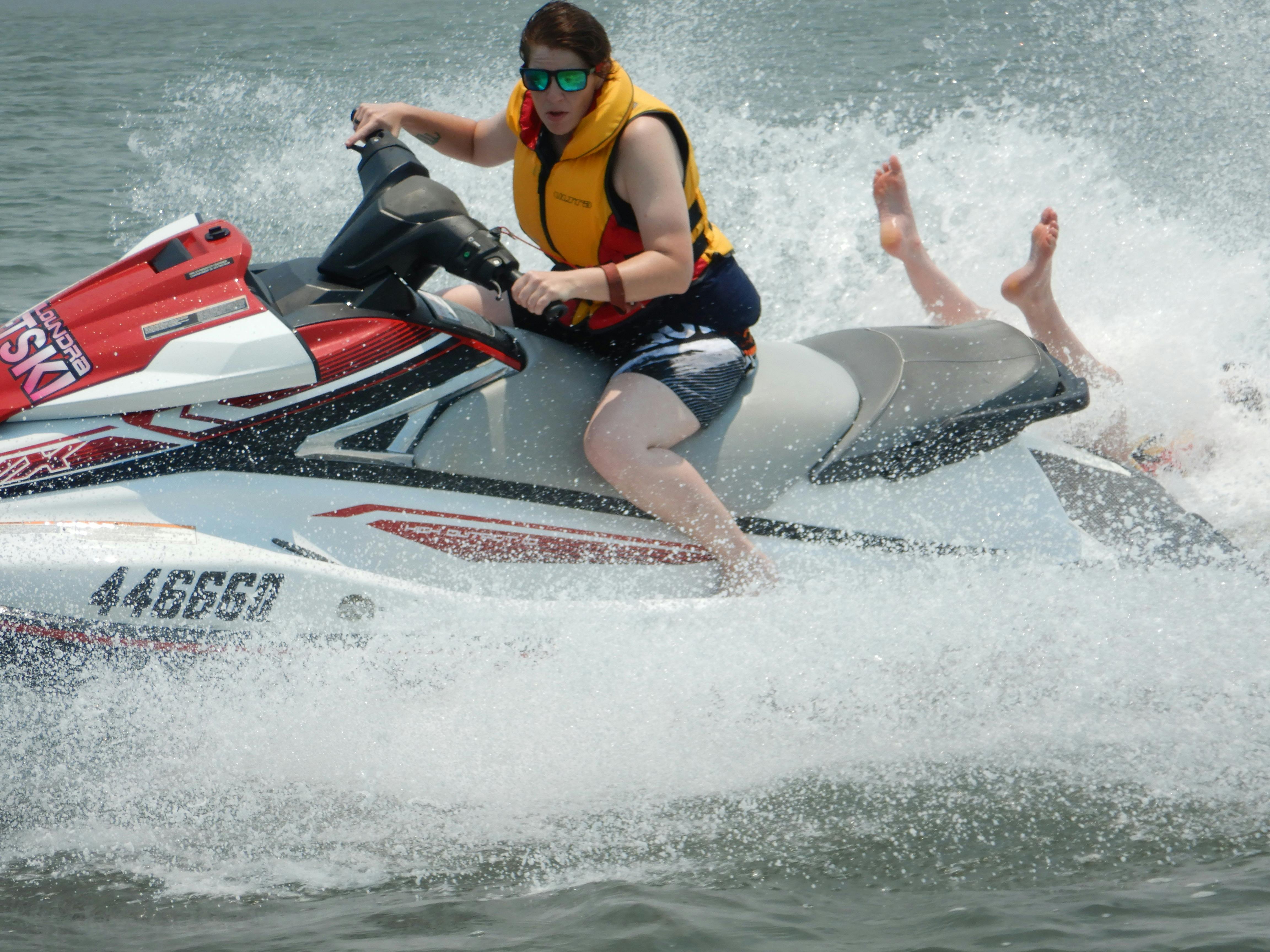 Kicking your heels up - sometimes you can fall off, but that's all part of the fun.