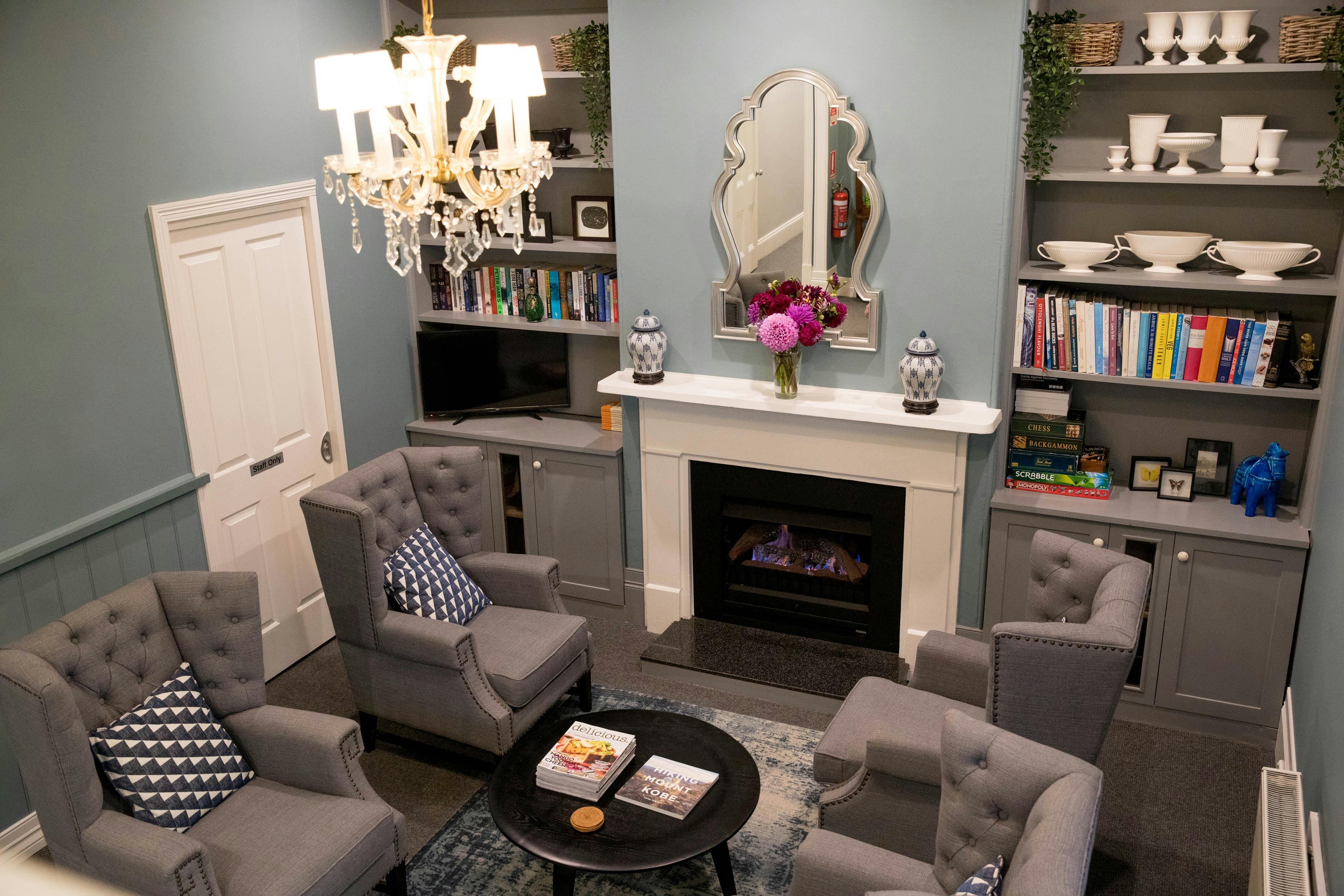 Fireplace in the Library