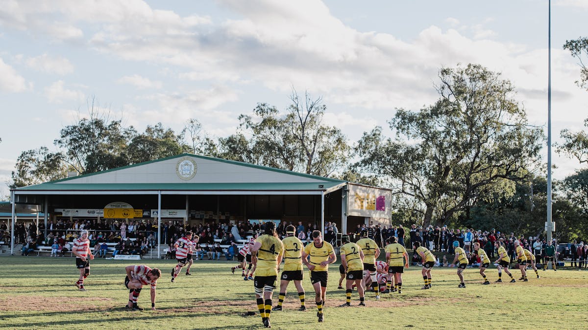 Goondiwindi Rugby Union game being played on Riddles Oval