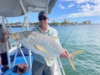 Live bait fishing in the estuary of Trinity Inlet, Cairns for Golden Trevally