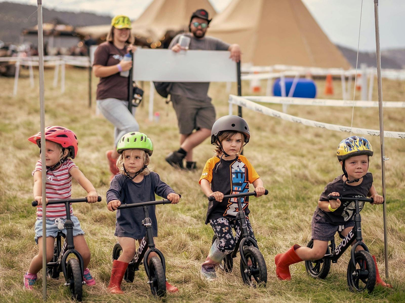 Fun for the whole family with the kids balance bike races.