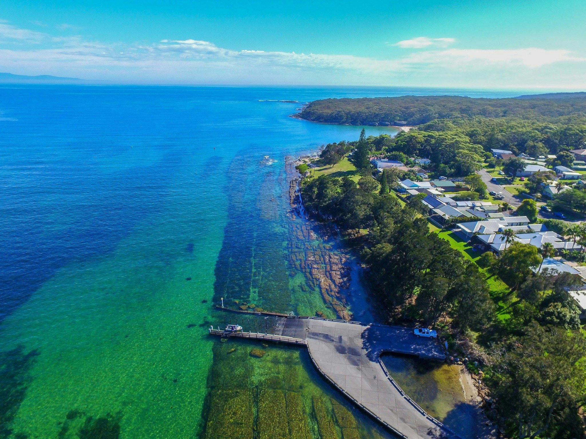 boat ramp, beach, aerial, coastal, currarong, shoalhaven