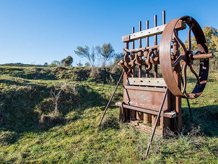 Mining equipment remnants on Bald Hill walking track, Hill End Historic Site. Photo: John