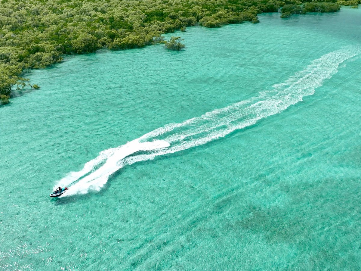 Customer exploring North Stradbroke on their way to Moreton Island