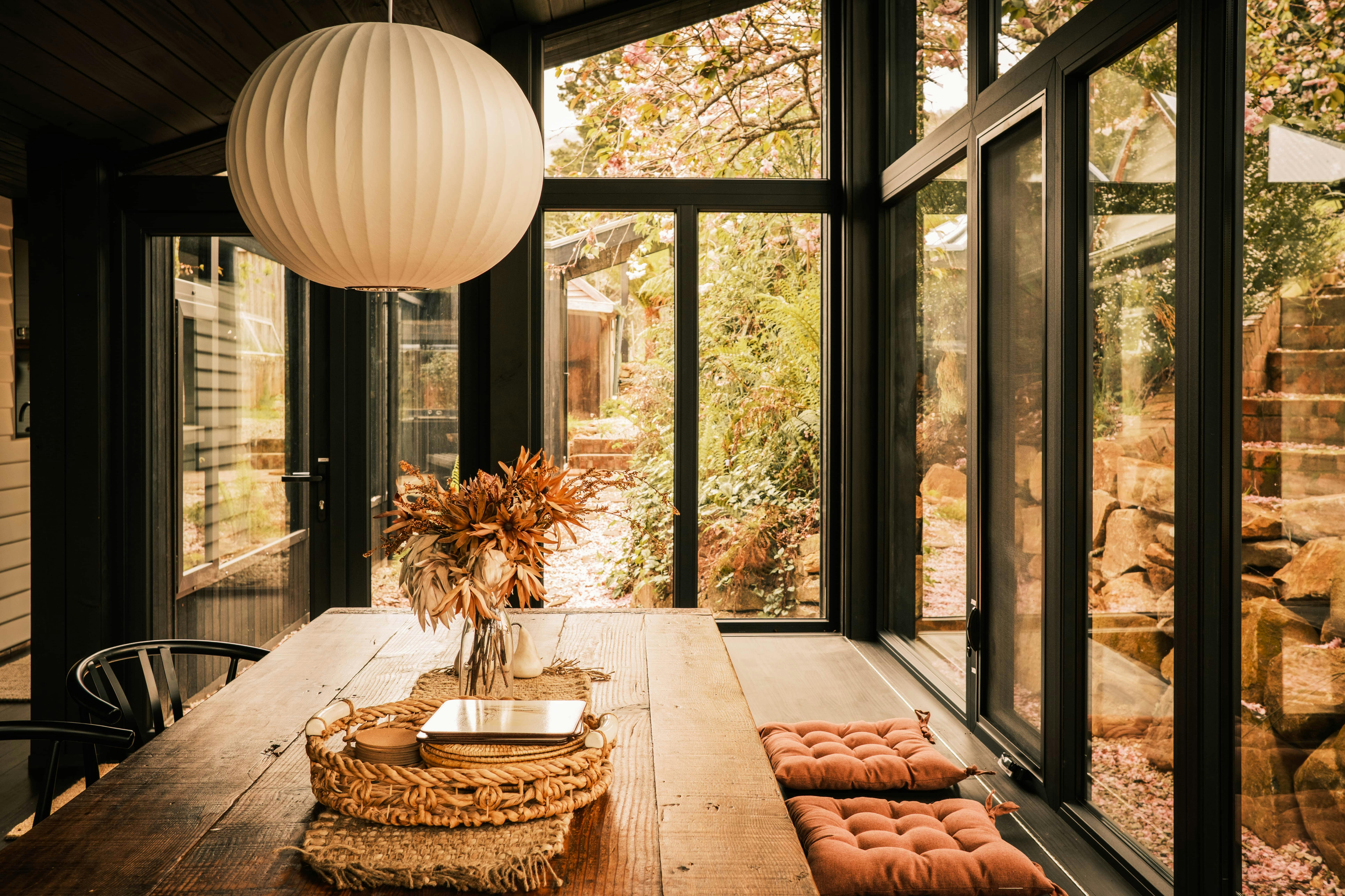 Feel immersed in the landscape whilst dining in the architecturally designed extension