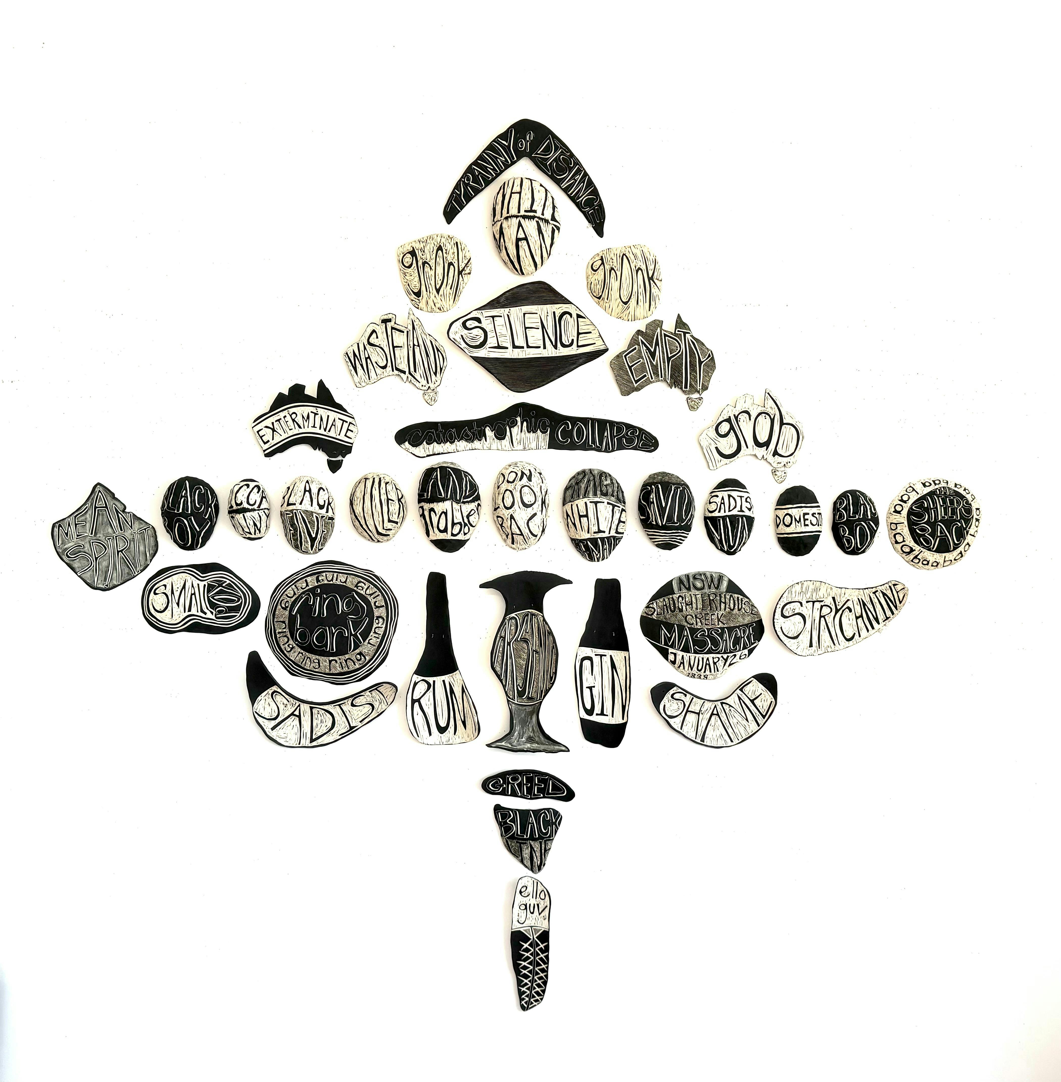 Ceramic artwork titled 'The Elephant' by  Gamilaroi artist Penny Evans