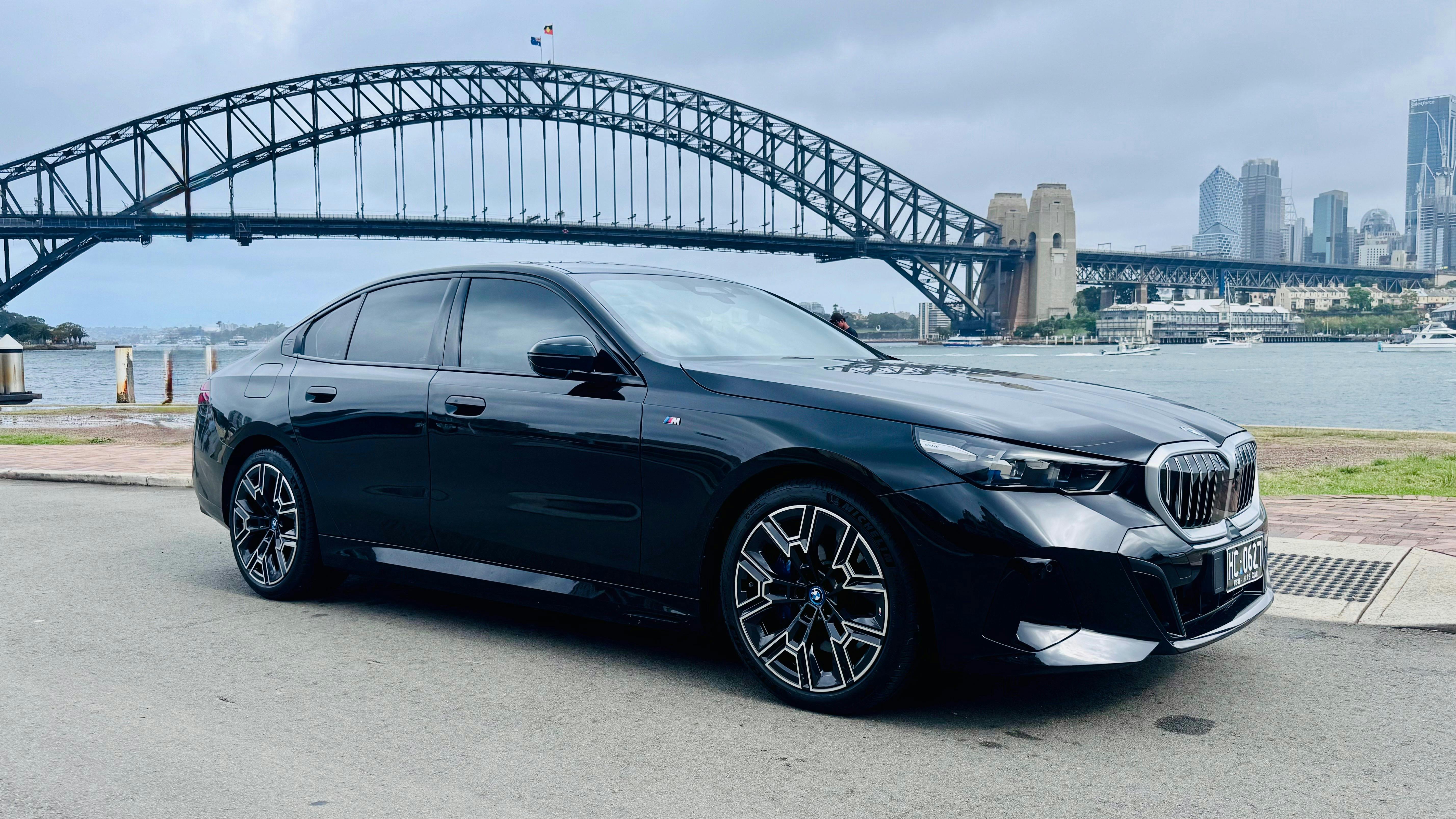 BMW i5 in front of Sydney Opera House