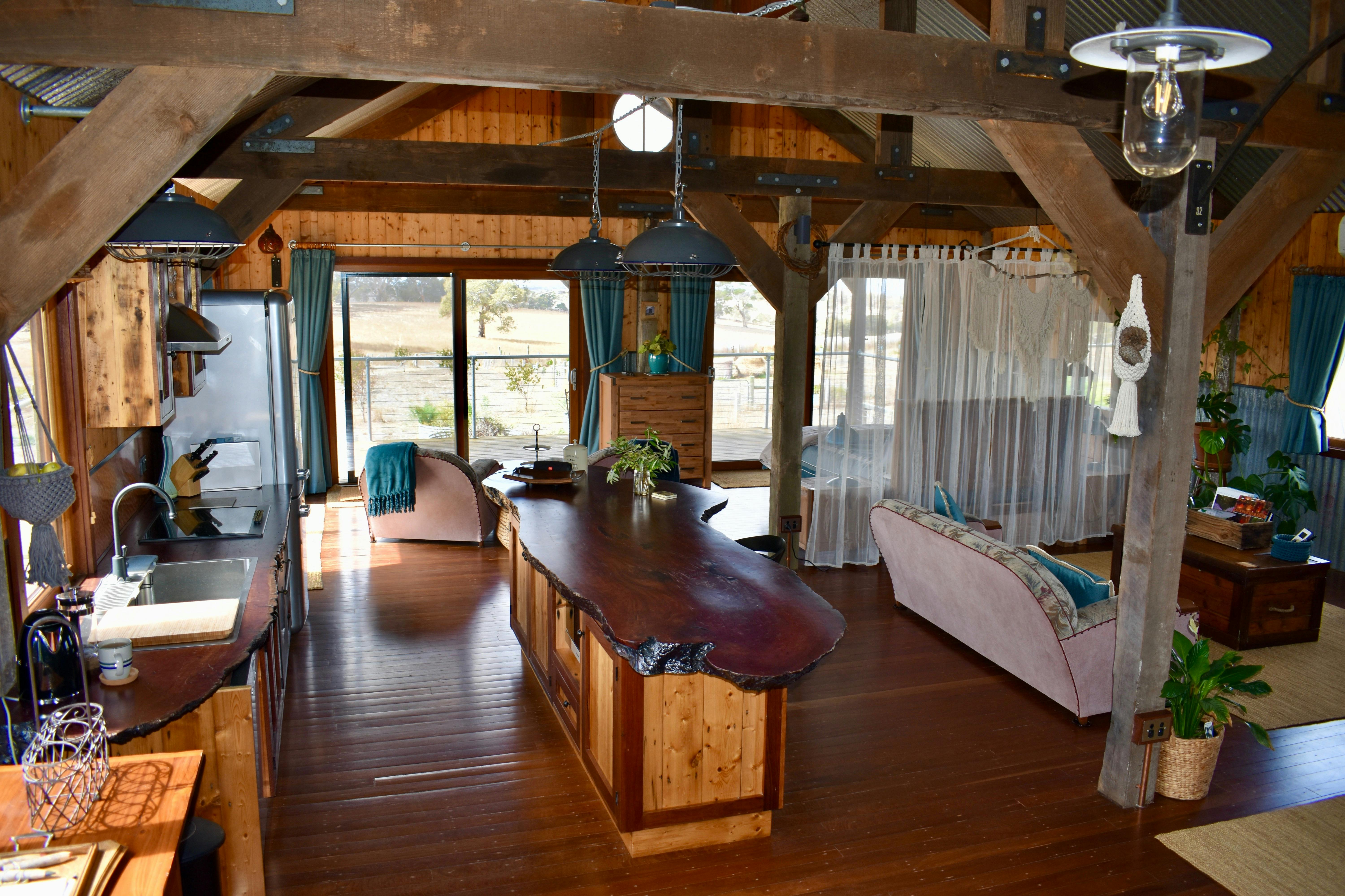 The kitchen/lounge areas