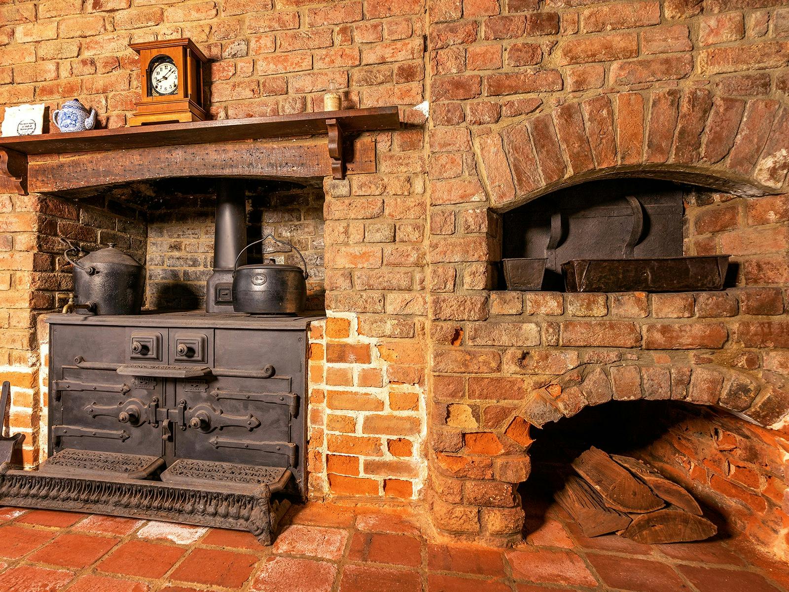Stone and brick kitchen, Old Blythewood