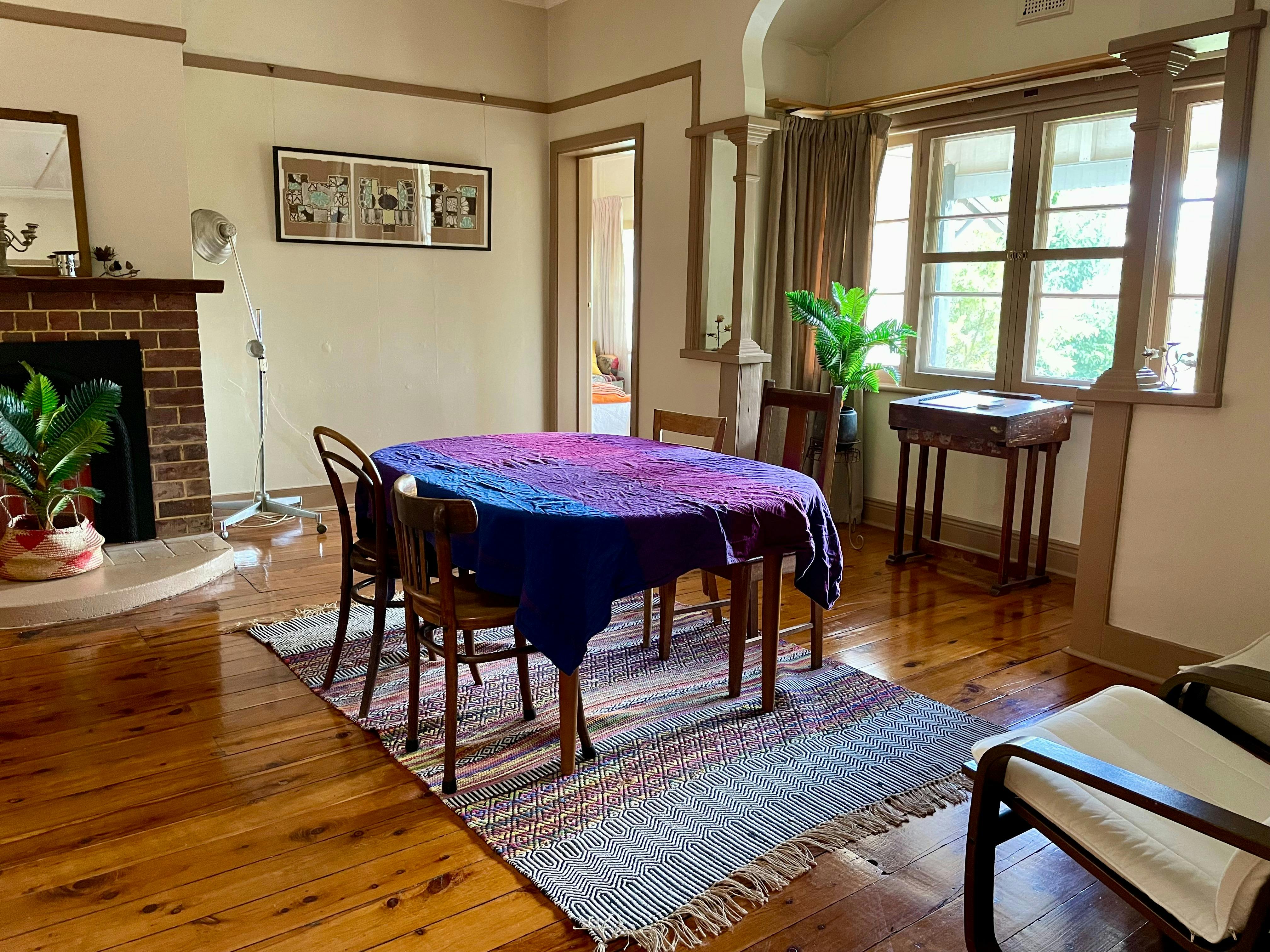 Dining area in living room