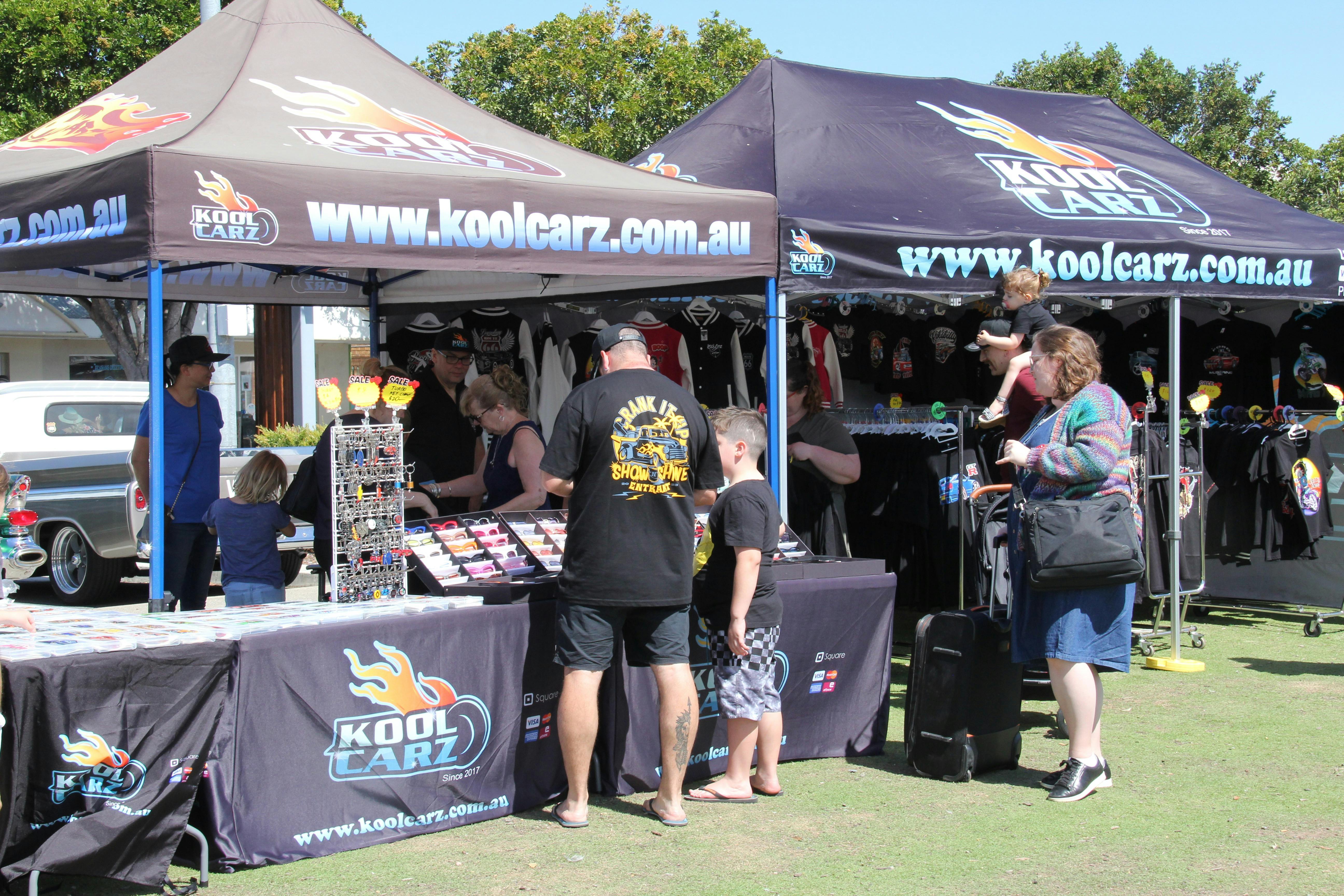 Kool Carz market stall selling clothing