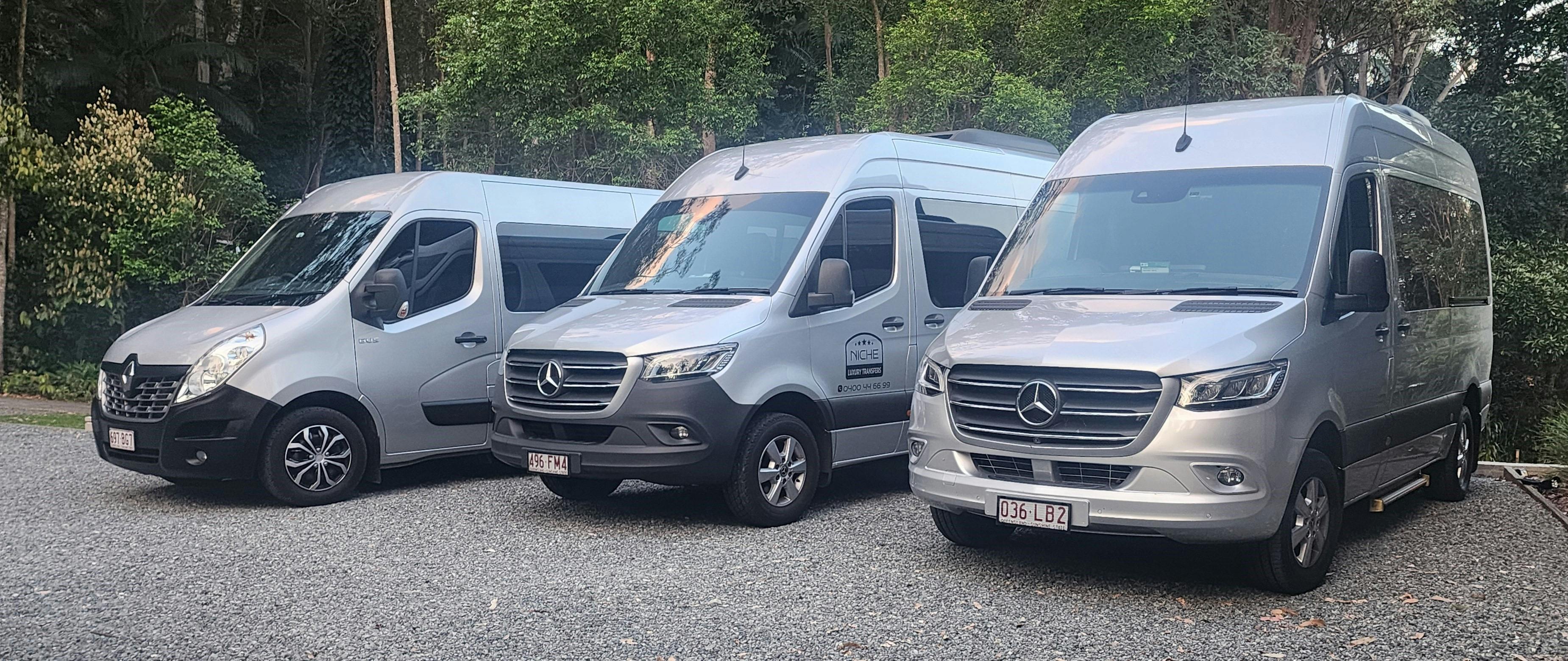 A selection of Niche Transfers vehicles