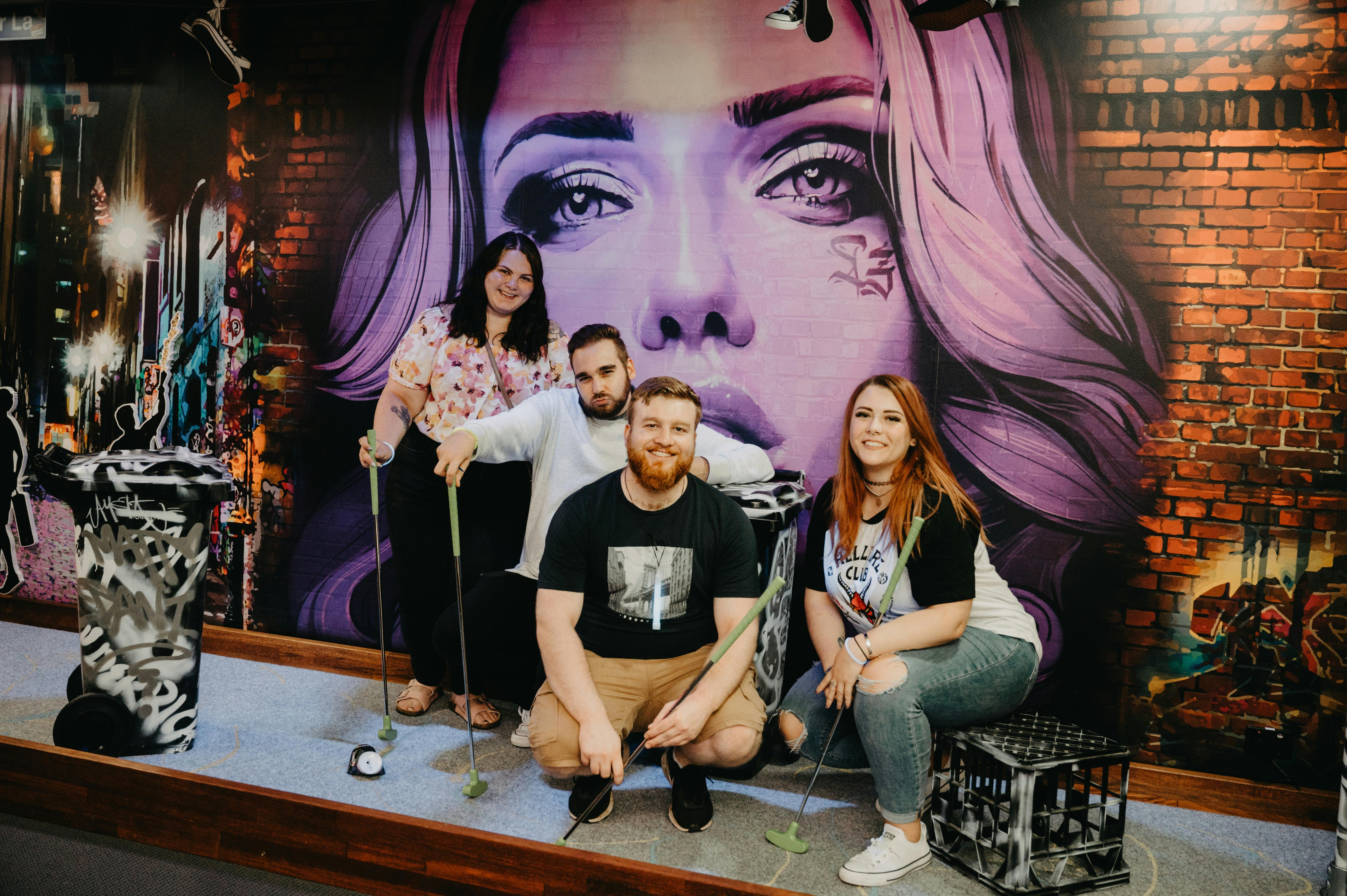 Guests posing at Hey Caddy Macarthur