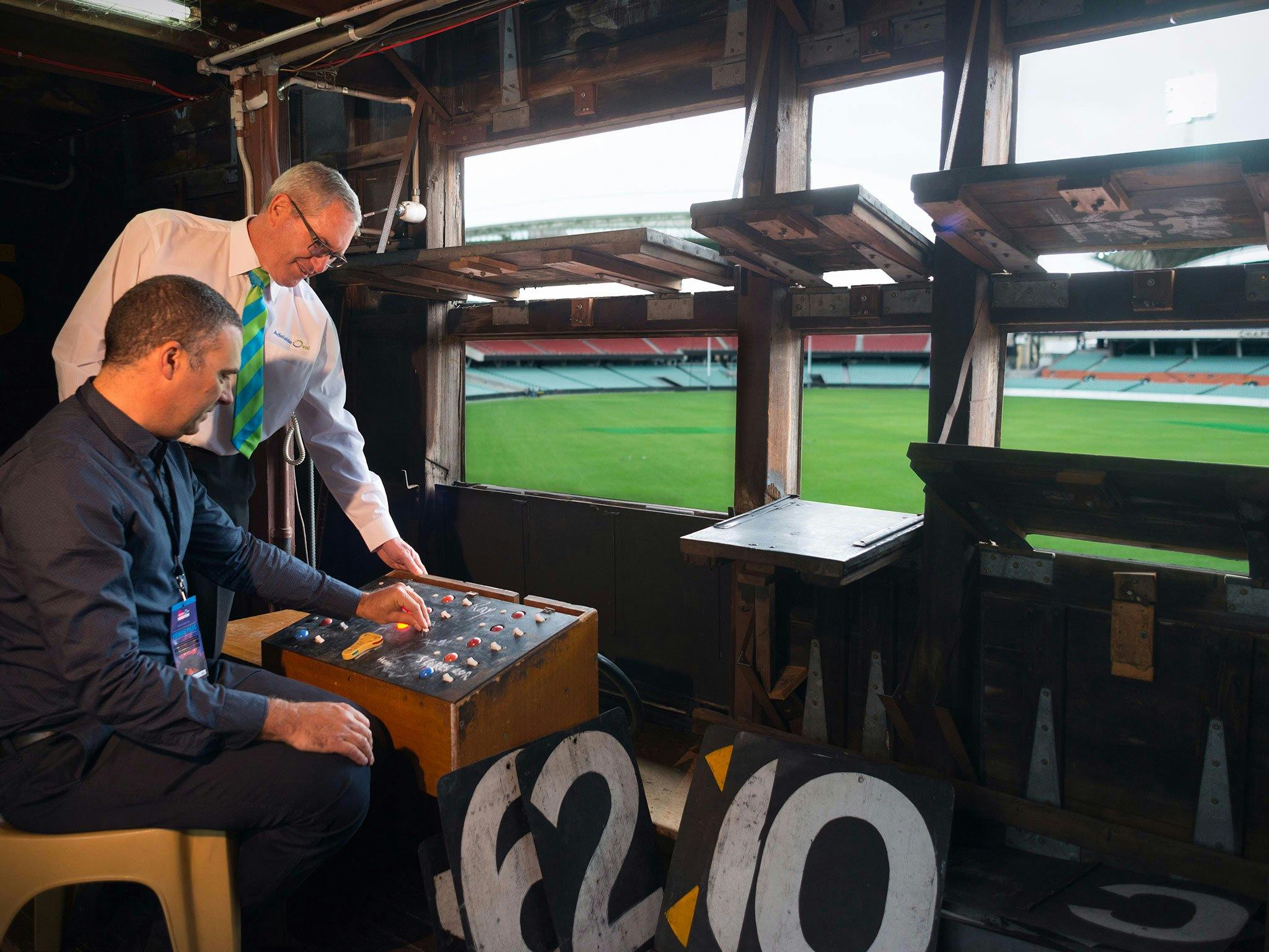In the scoreboard at Adelaide Oval