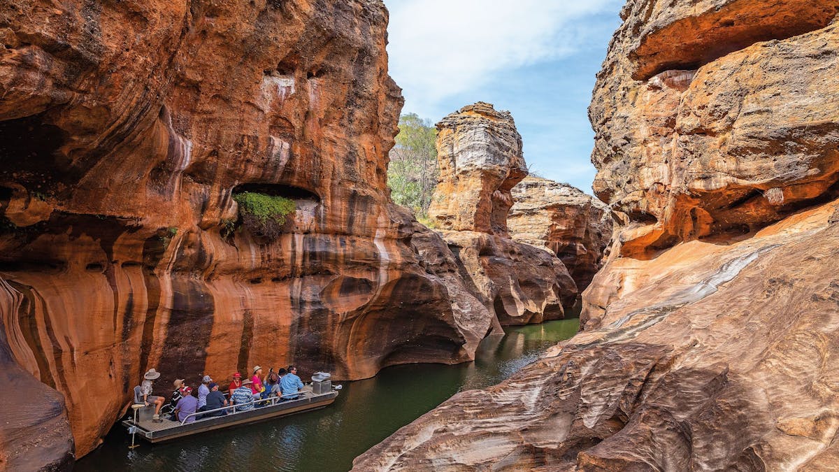 Boat cruise down Cobbold Gorge