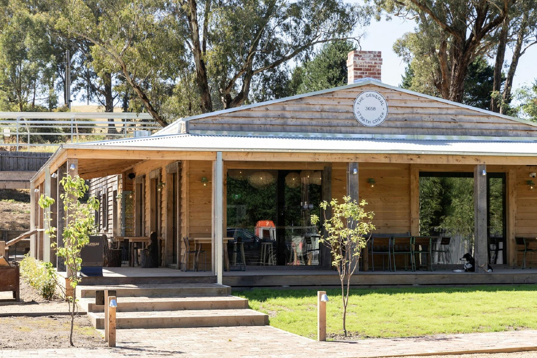outside shot of the General Strath Creek with greenery in the front