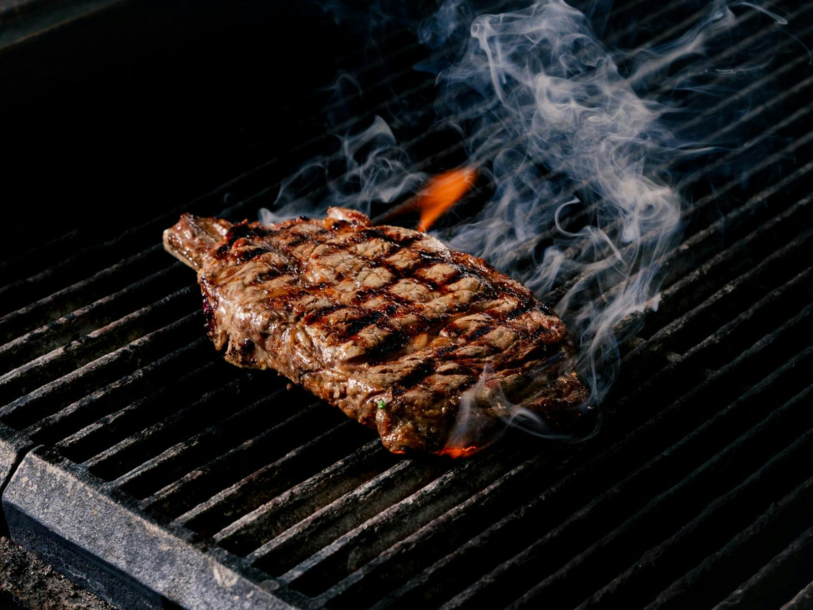Steak on grill