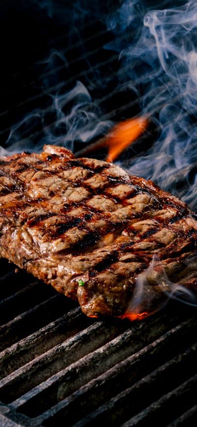 Steak on grill