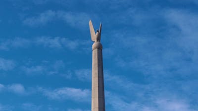 The eagle at the top of the Australian-American memorial
