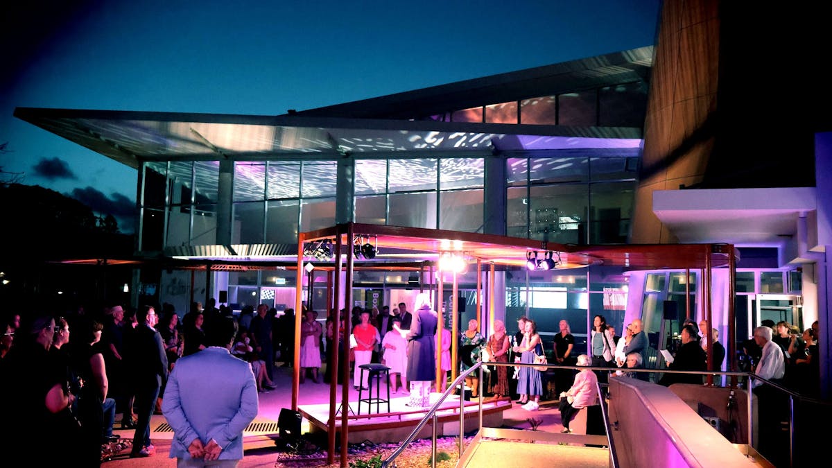 RPAC Piazza at night