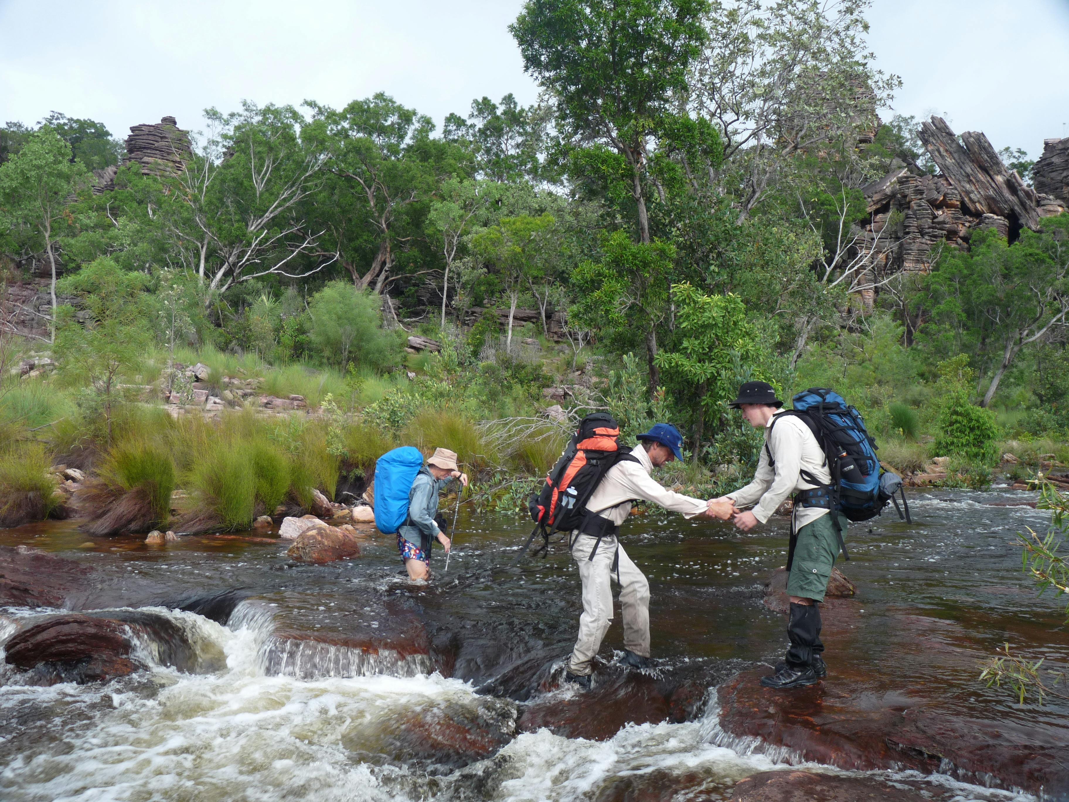 Crossing Baroalba Creek in the wet season
