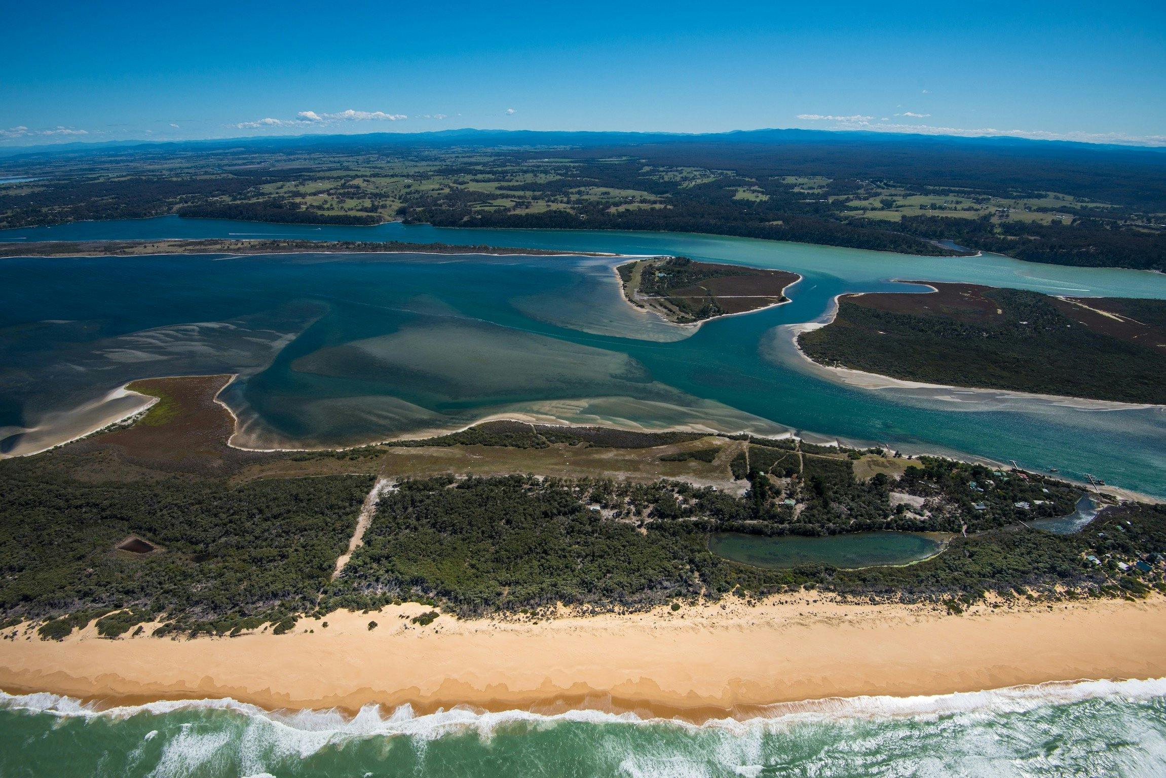 View of Fraser Island overlooking Ninety Mile Beach and The Barrier