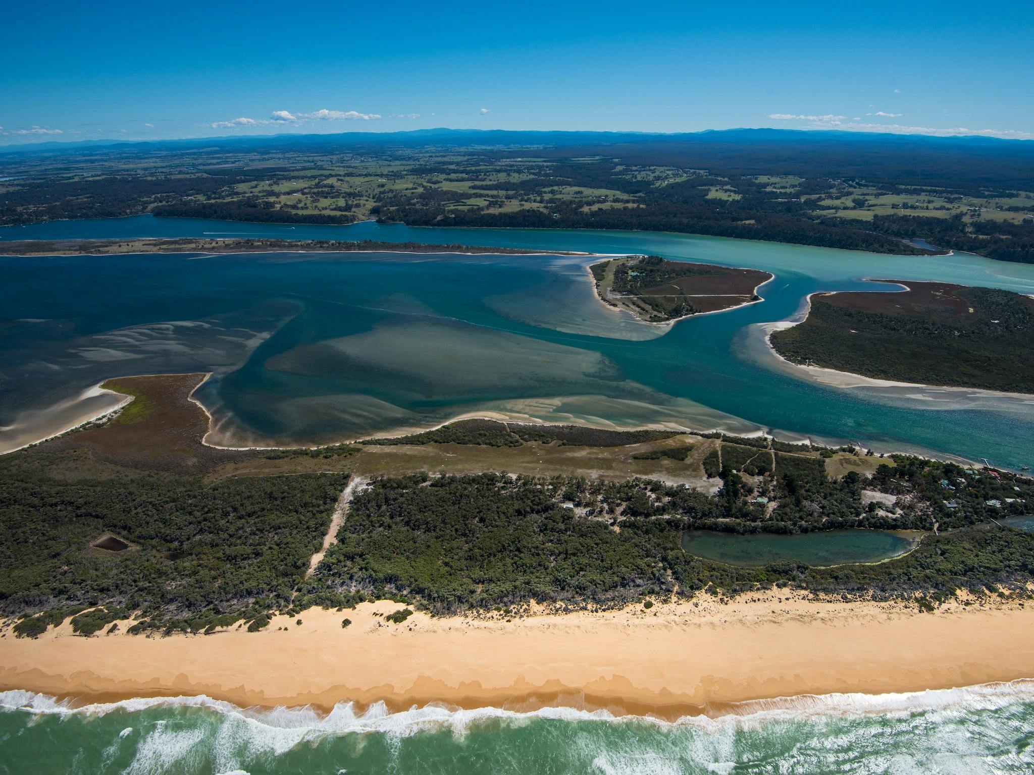 View of Fraser Island overlooking Ninety Mile Beach and The Barrier