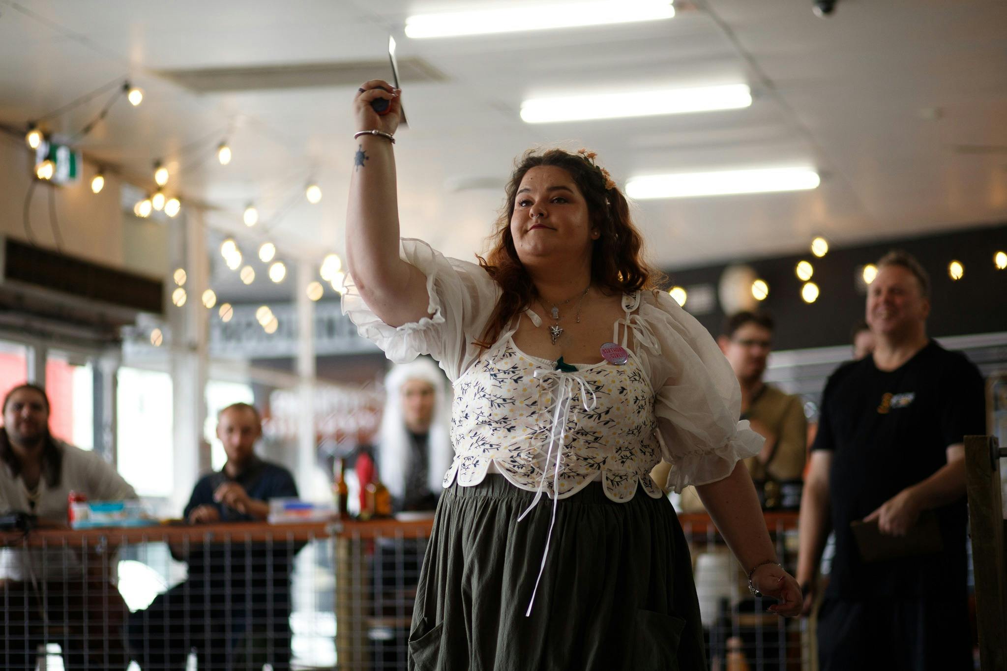 Friends celebrating a special occasion with axe throwing in Wollongong