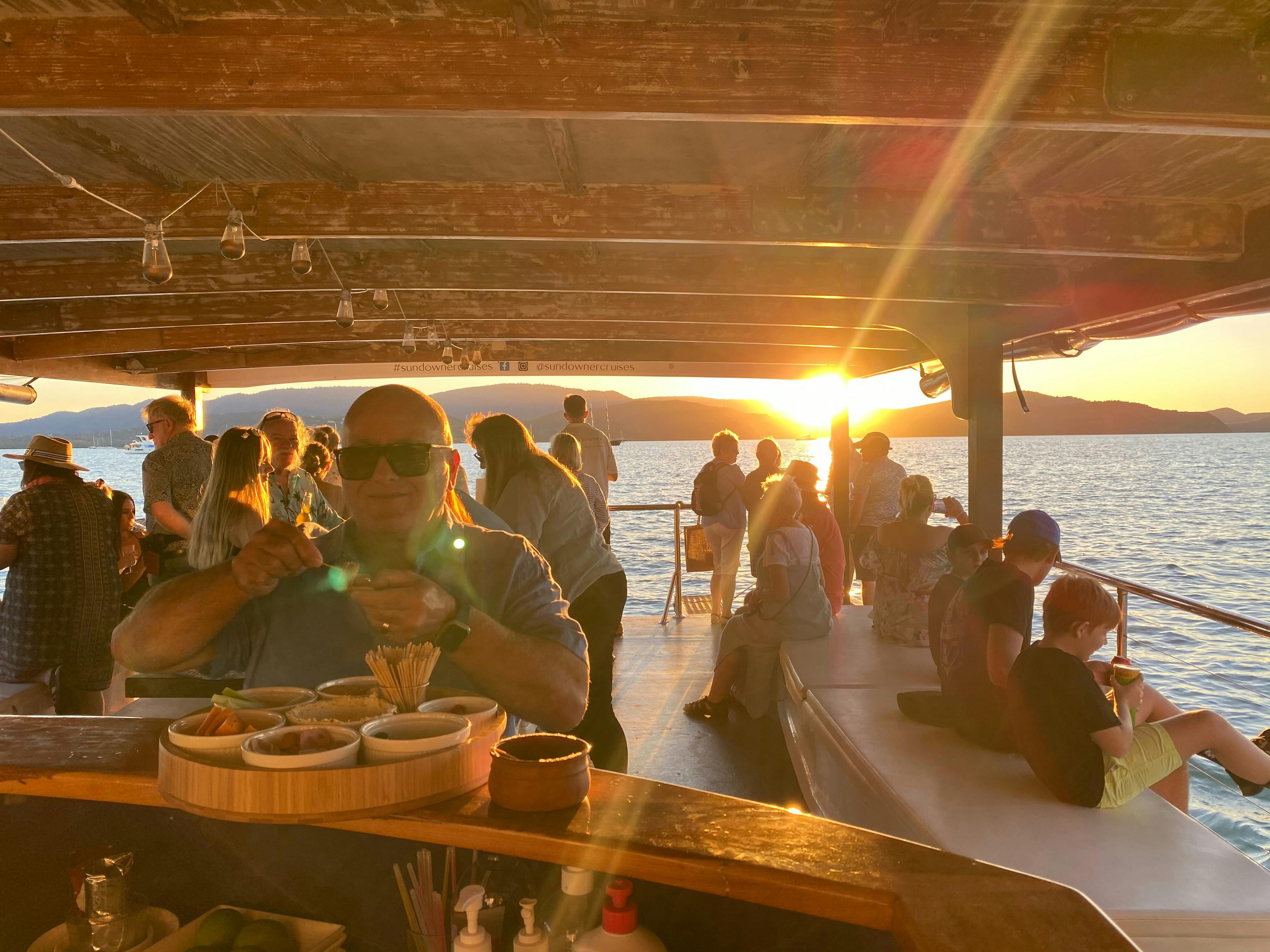 Sunset cruise Airlie Beach with sparkling wine and nibbles Whitsunday