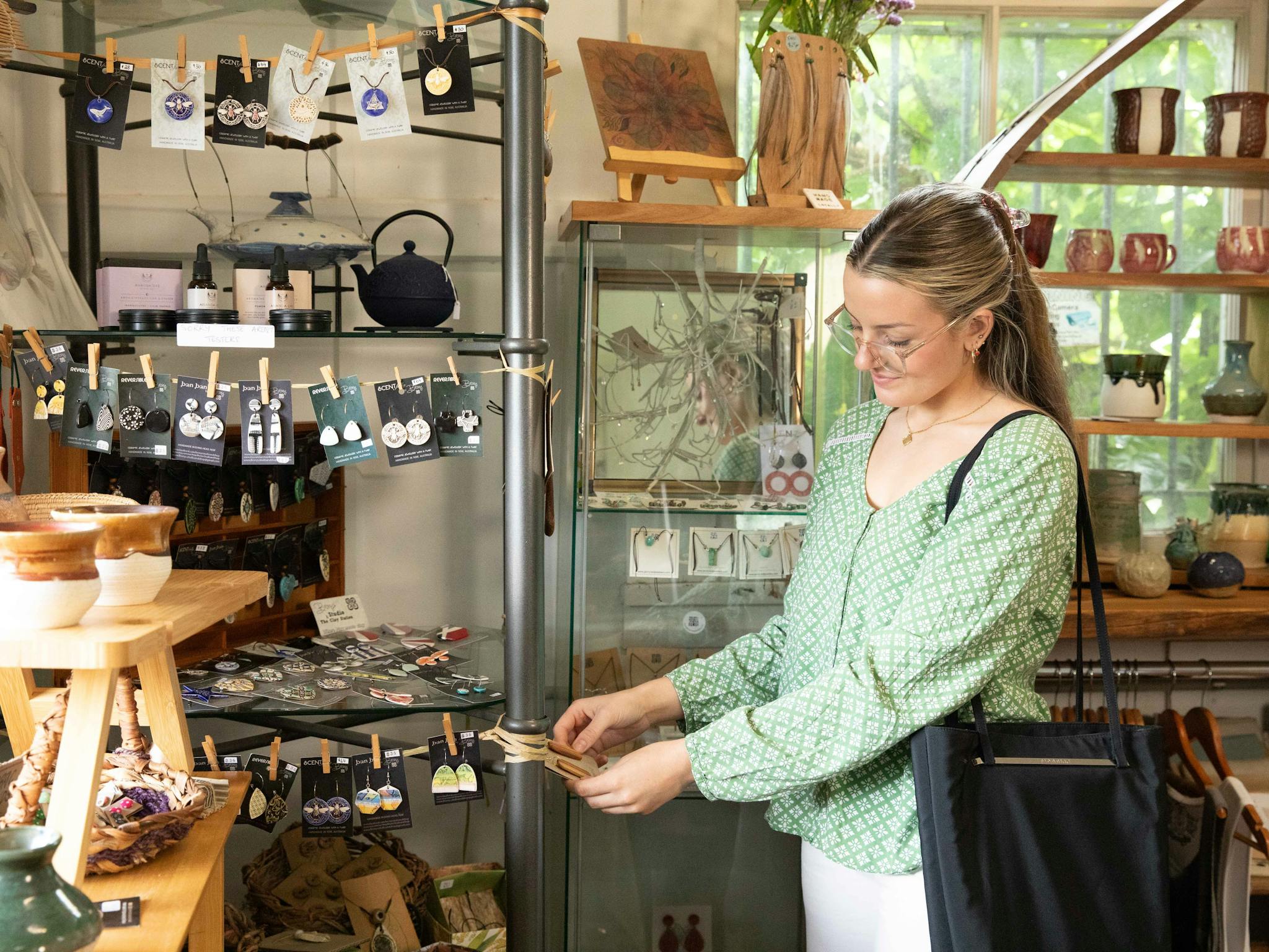 Girl shopping the beautiful products