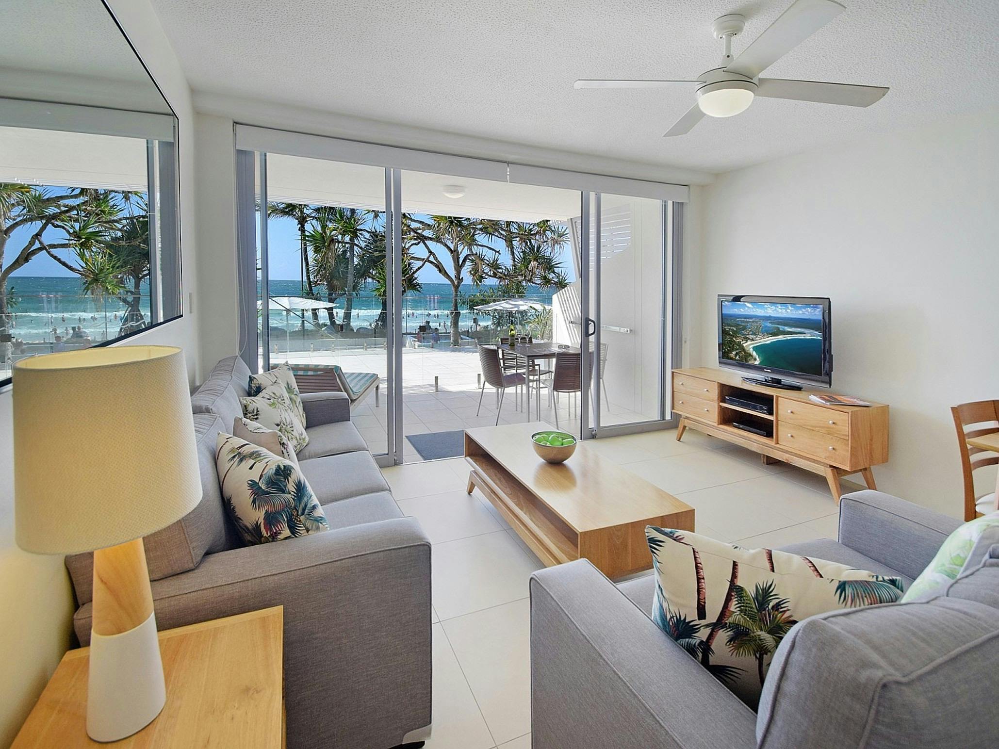 Direct Beach Access Living Area