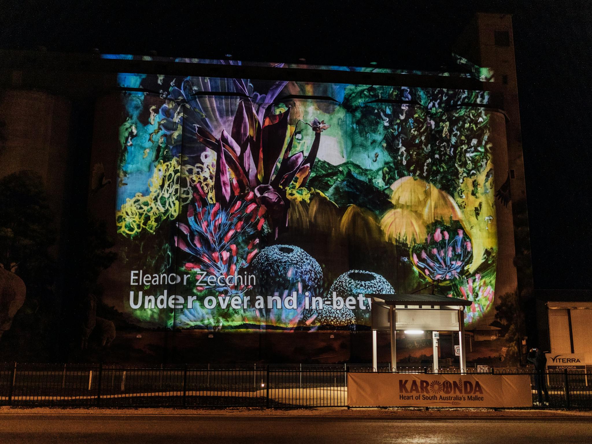 Karoonda Silo Art Projection