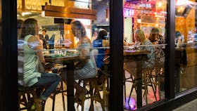 Diners in the windows