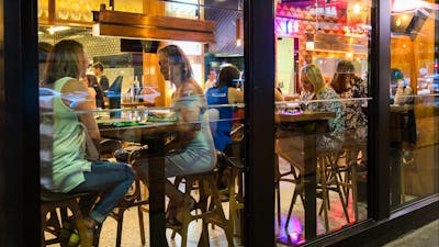 Diners in the windows