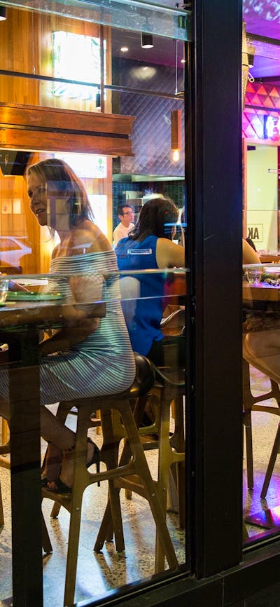 Diners in the windows