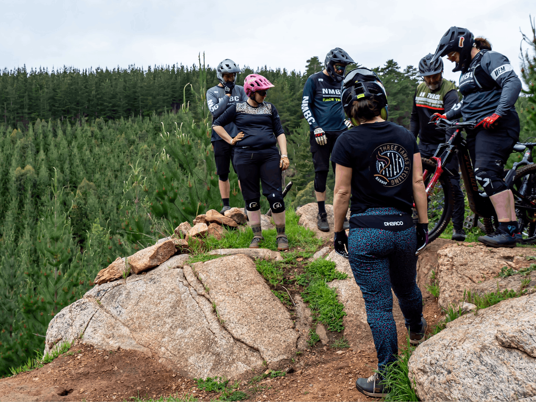 Coaching on Outlaws trail at Nannup Tank 7 Bike Park