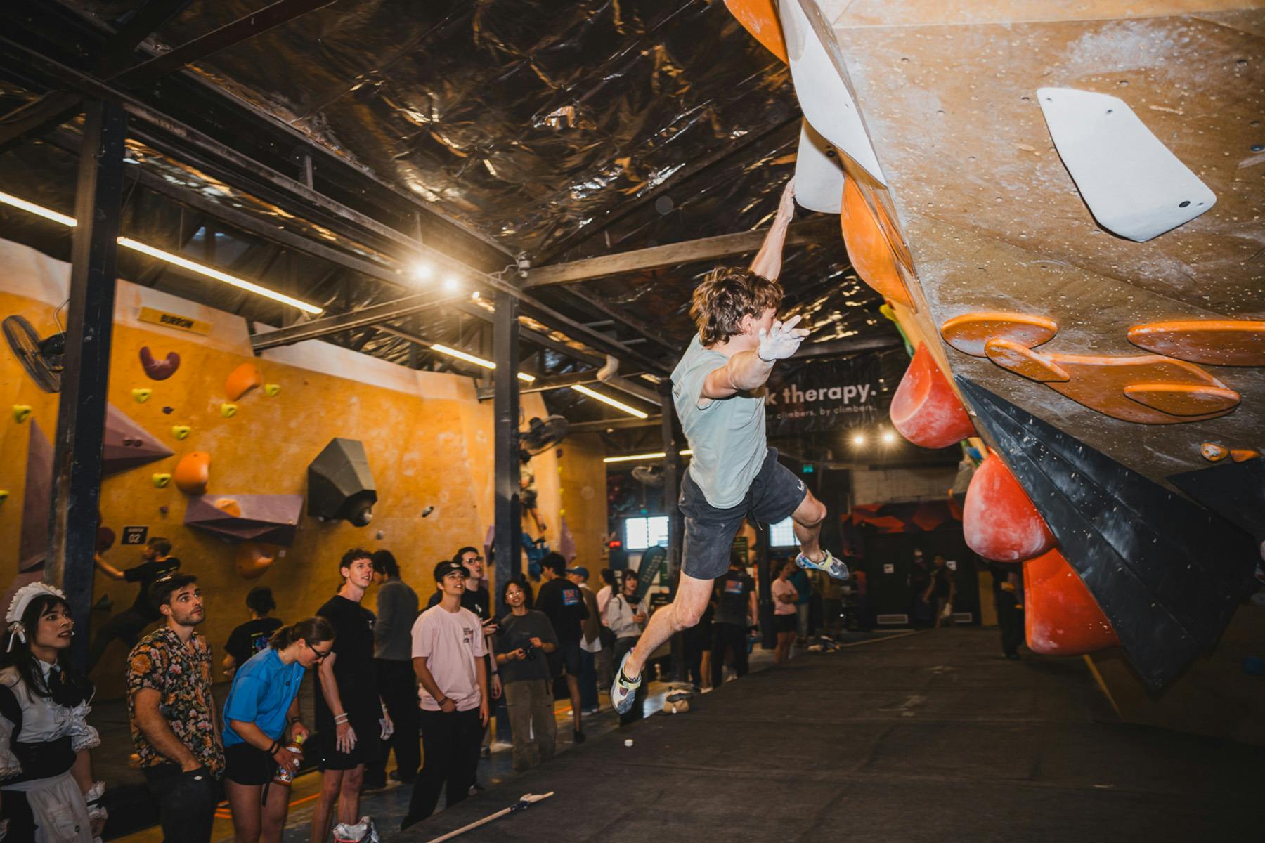 Alexander Cvetkovski on one of the most challenging men's climbs during qualifiers