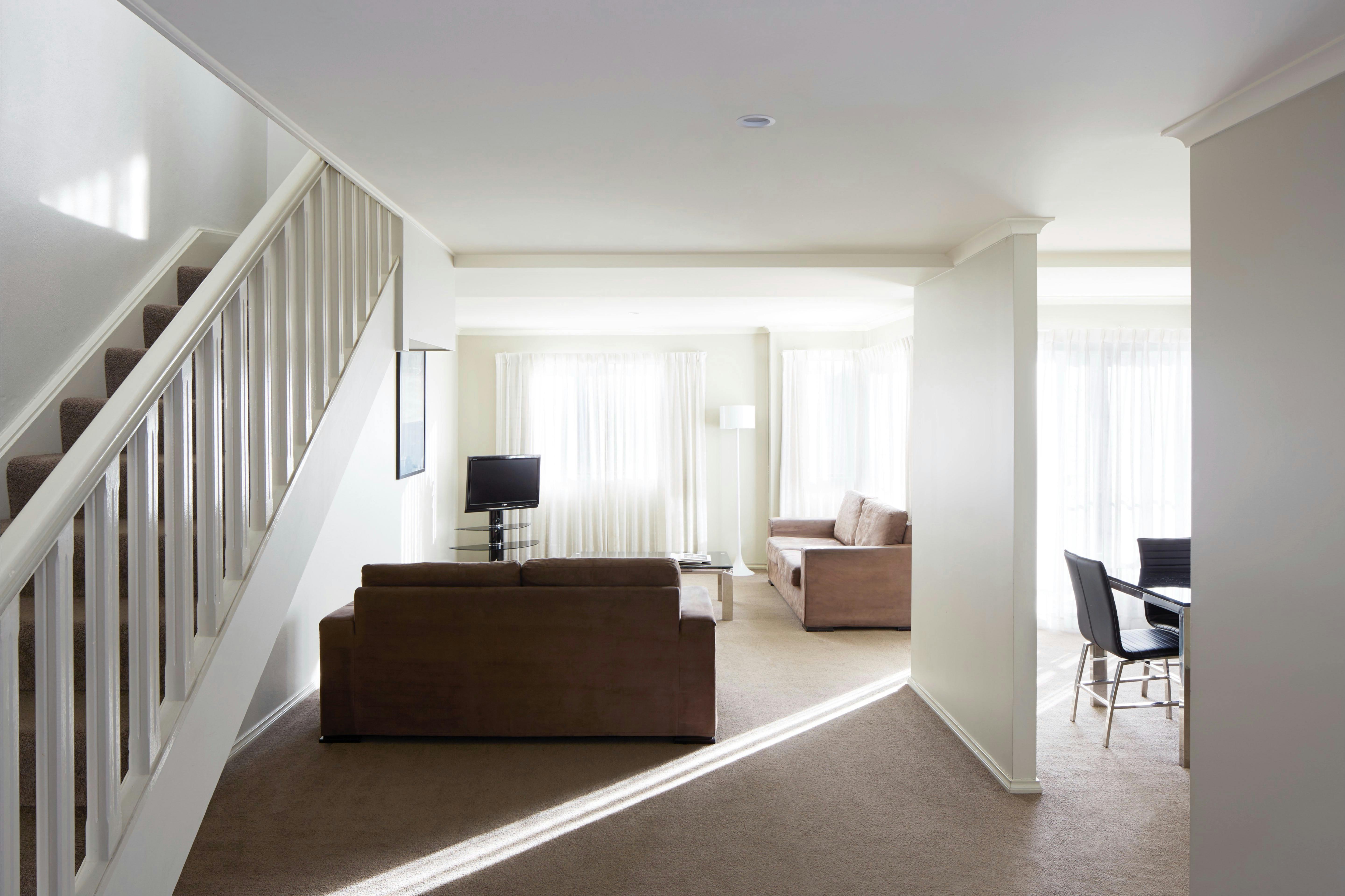 Lower level of a two storey apartment