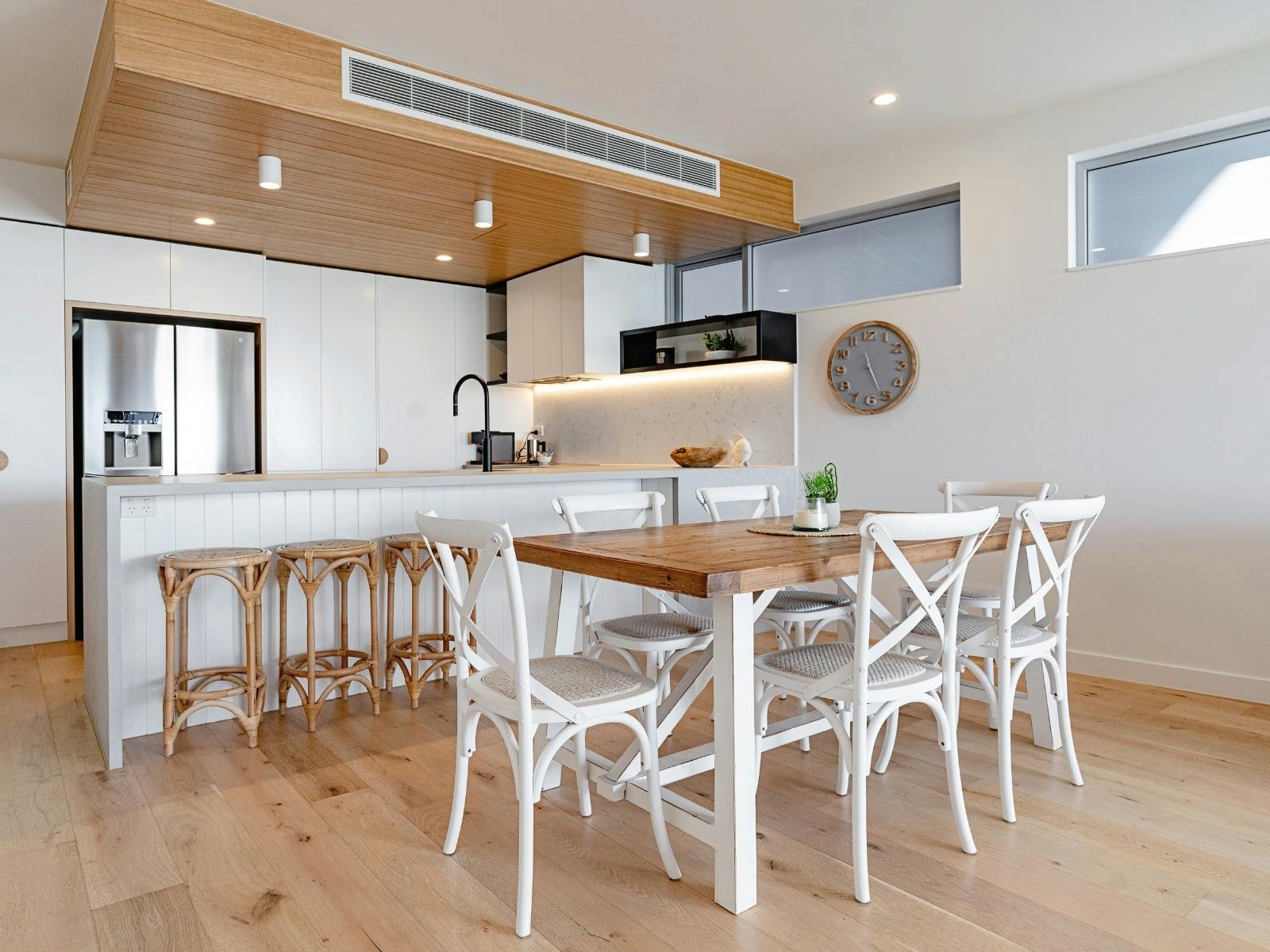 Open plan kitchen, dining and living area