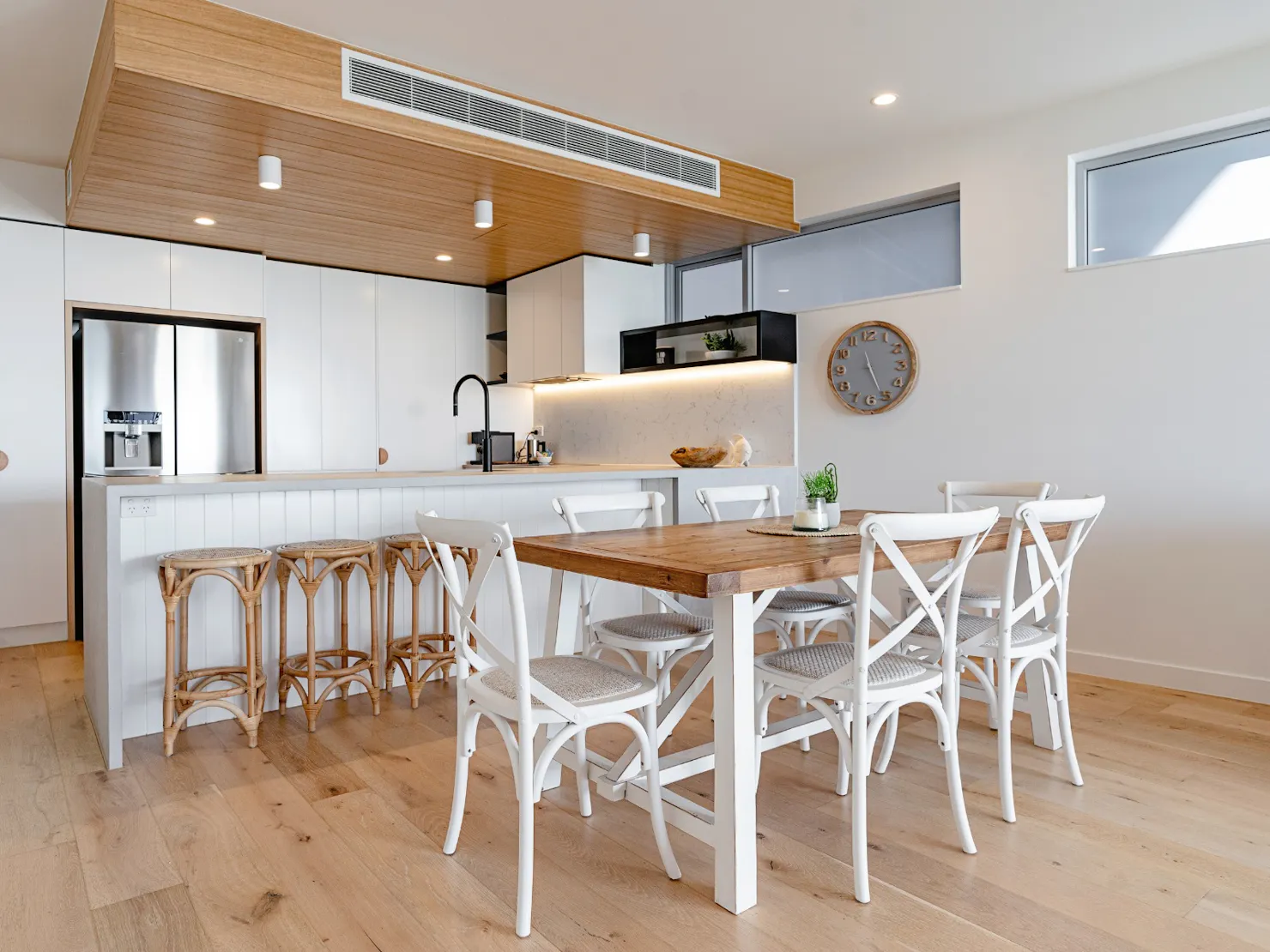 Open plan kitchen, dining and living area