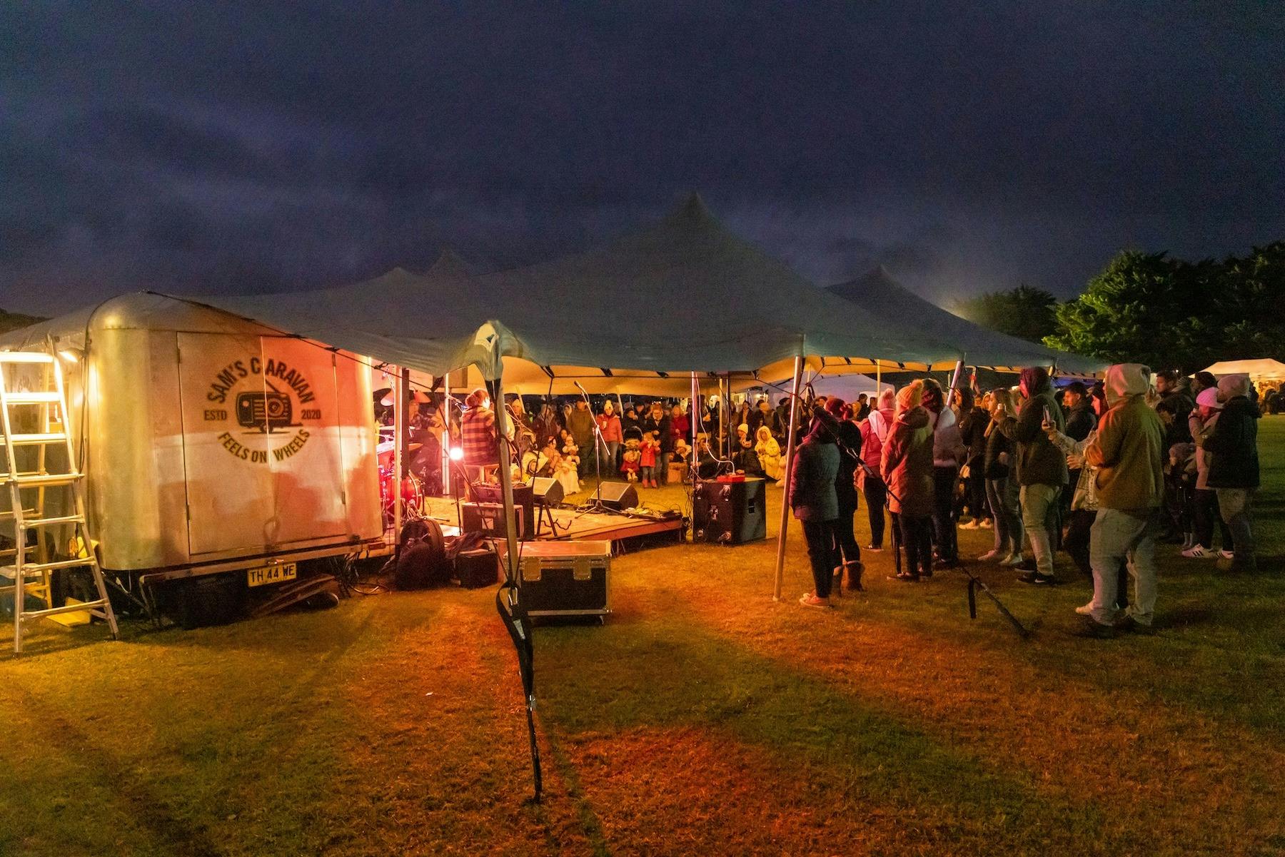 An Image of Sams Caravan at a live event