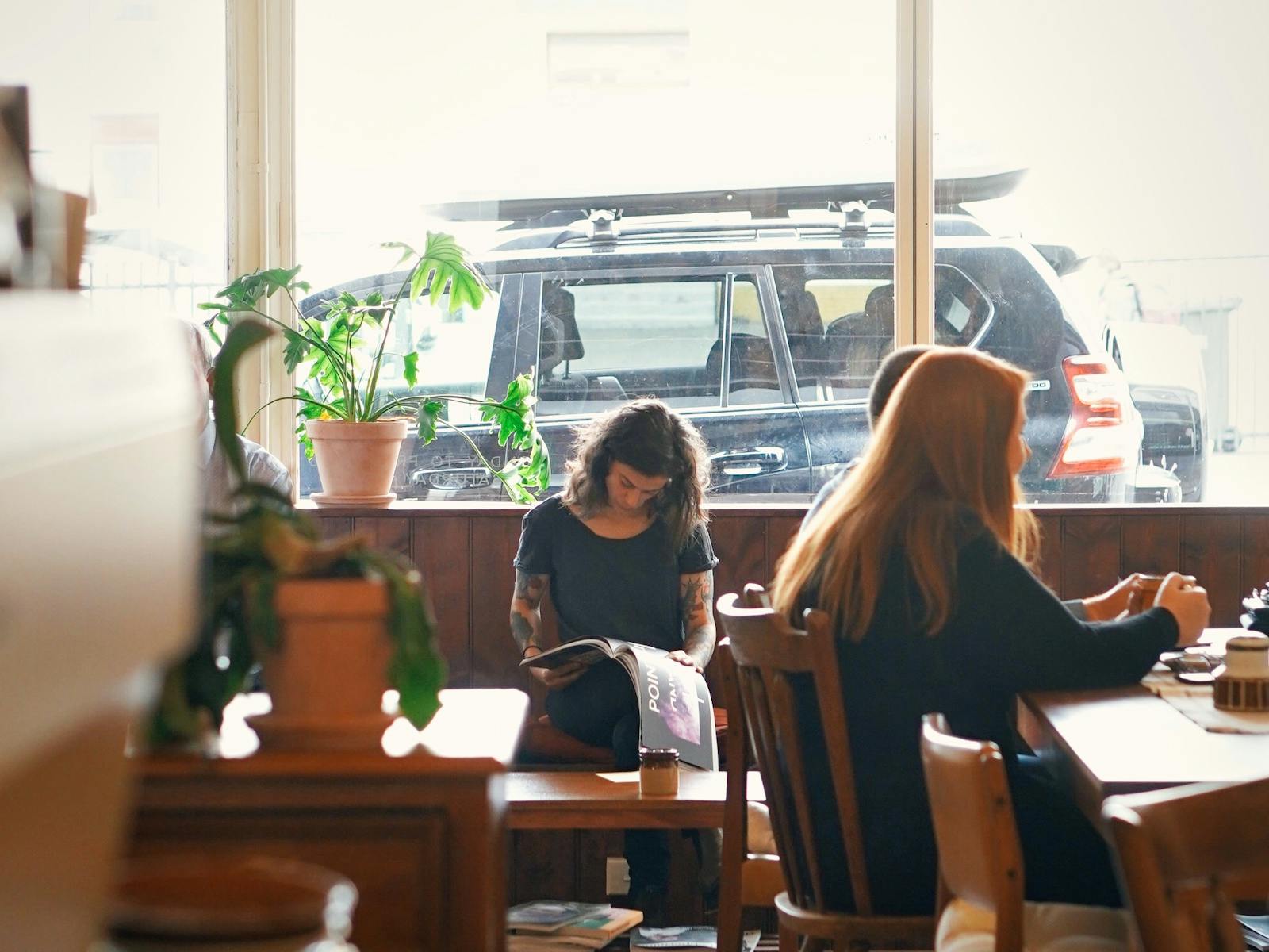 customers enjoying sitting in Sunbear cafe